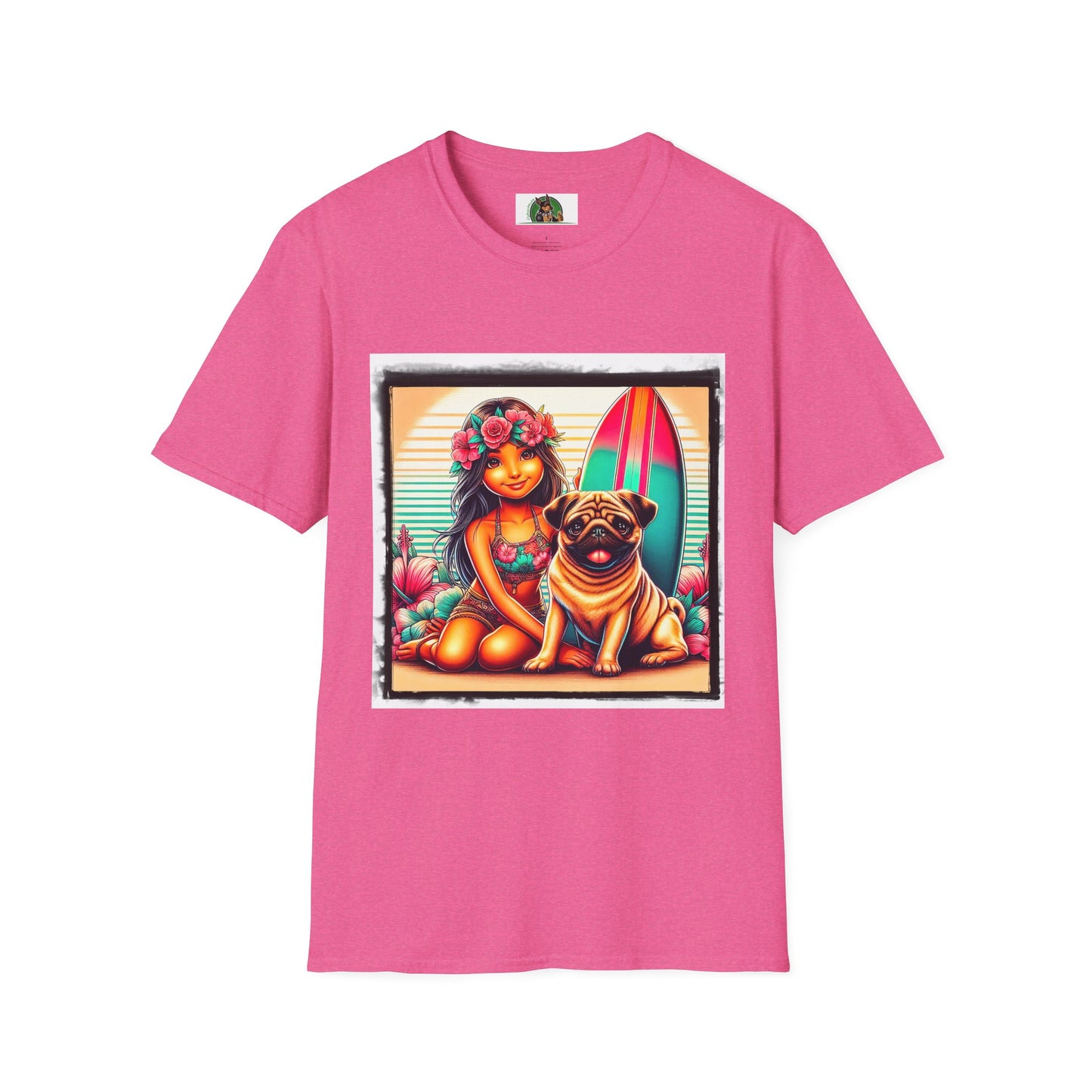 Pugs T-Shirt Printify S Heather Heliconia