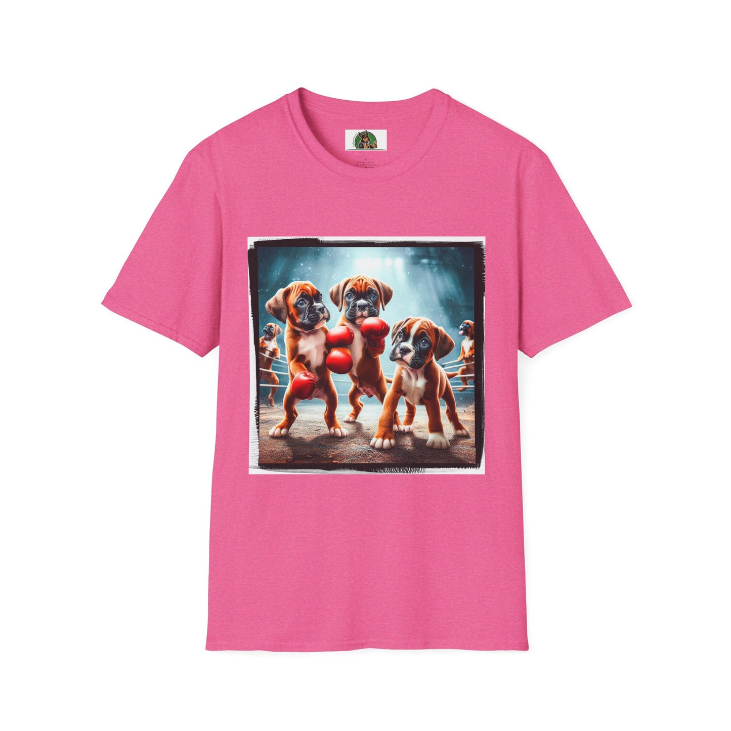 Boxer Puppies In Boxing Ring Shirt T-Shirt Printify S Heather Heliconia