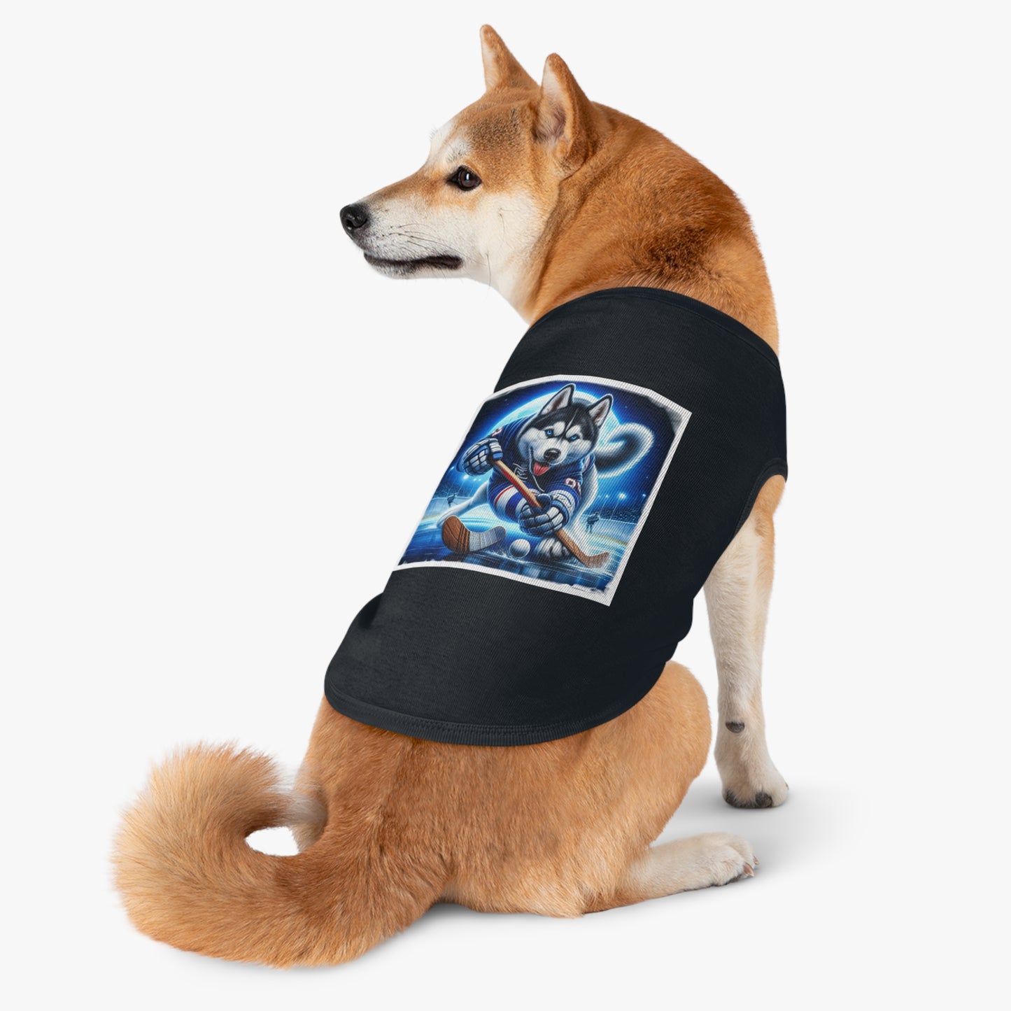 Pet Tank Top Husky hockey player Pets Printify
