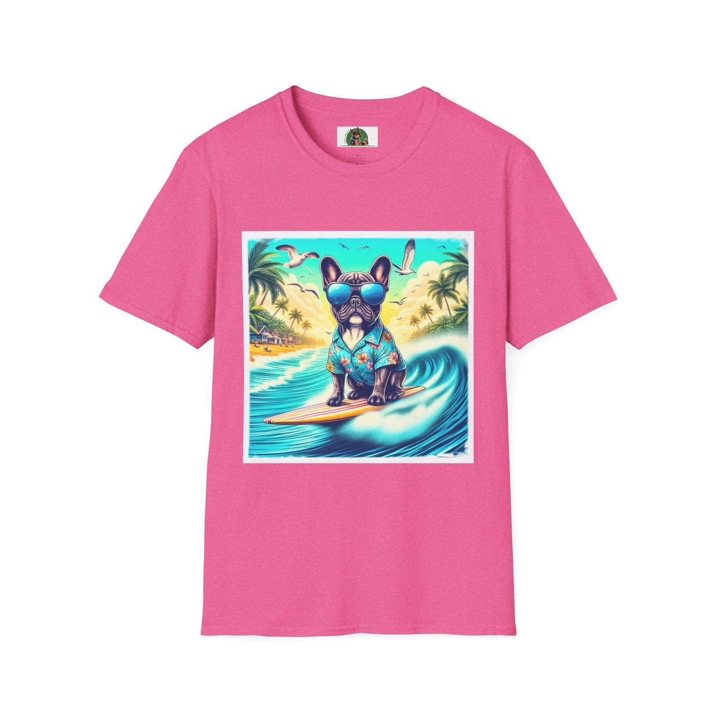 French Bulldog T-Shirt Printify S Heather Heliconia