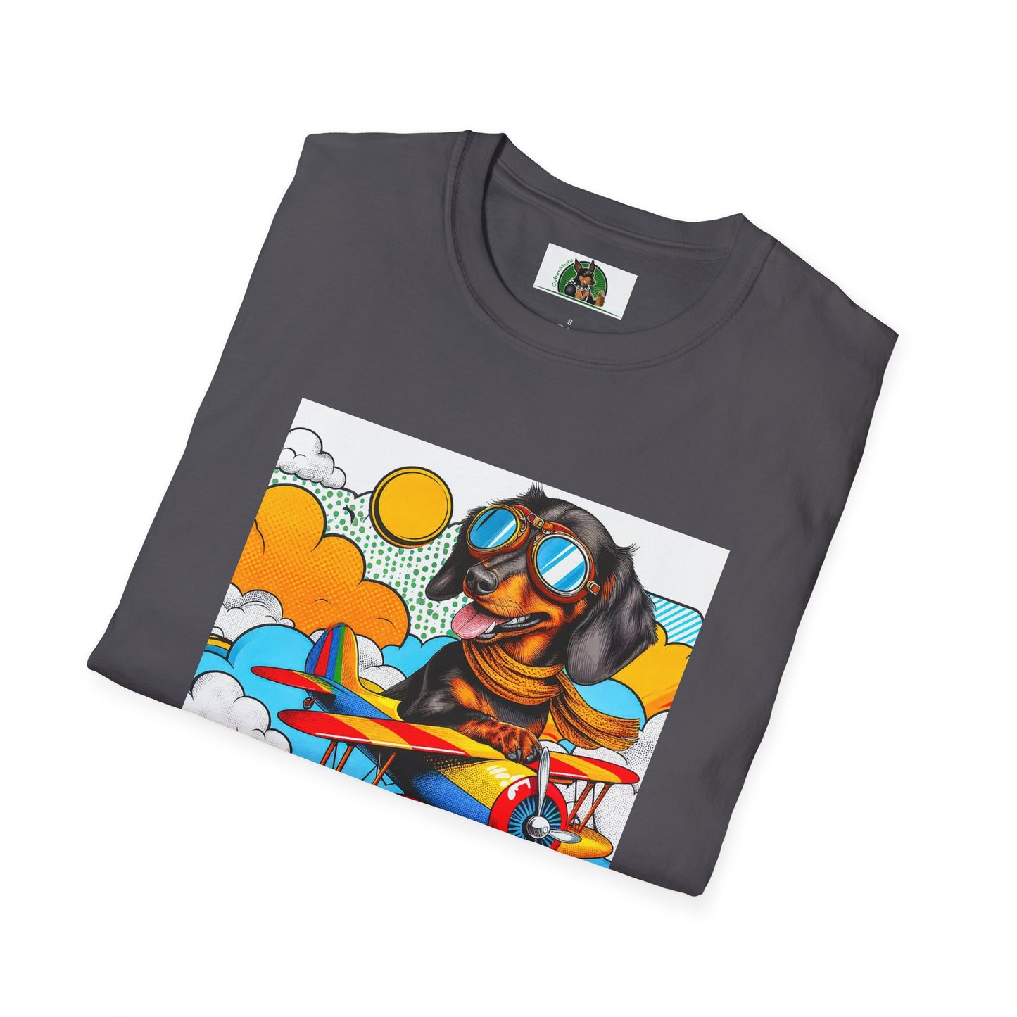 Dachshund pilot t shirt T-Shirt Printify