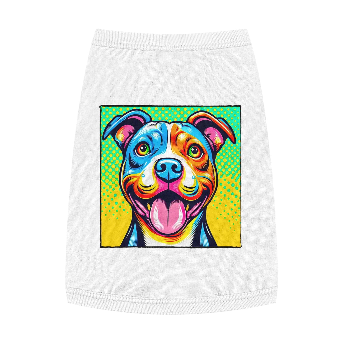 Pet Tank Top Pit Bull comic book cutie Pets Printify M White