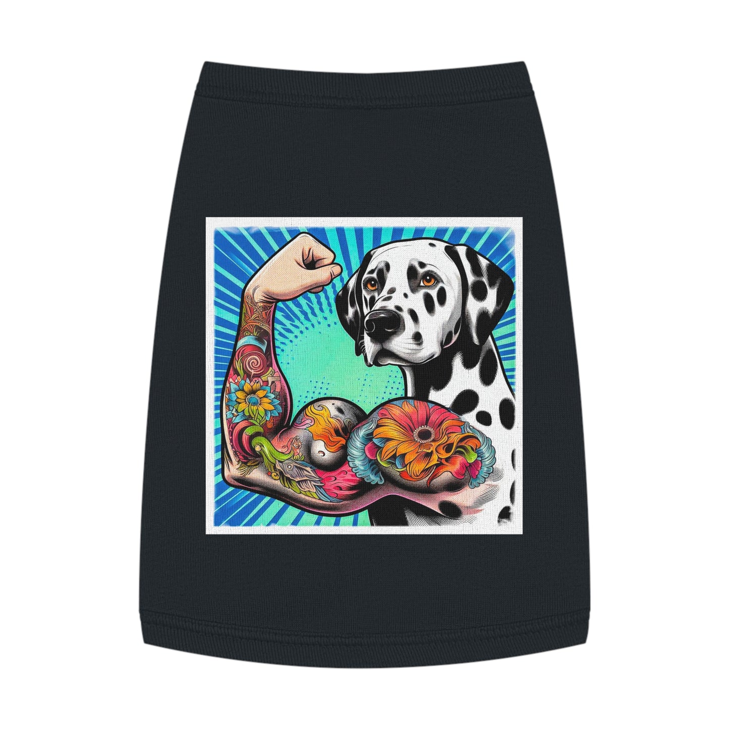 Pet Tank Top Dalmatian exercising t shirt Pets Printify M Black