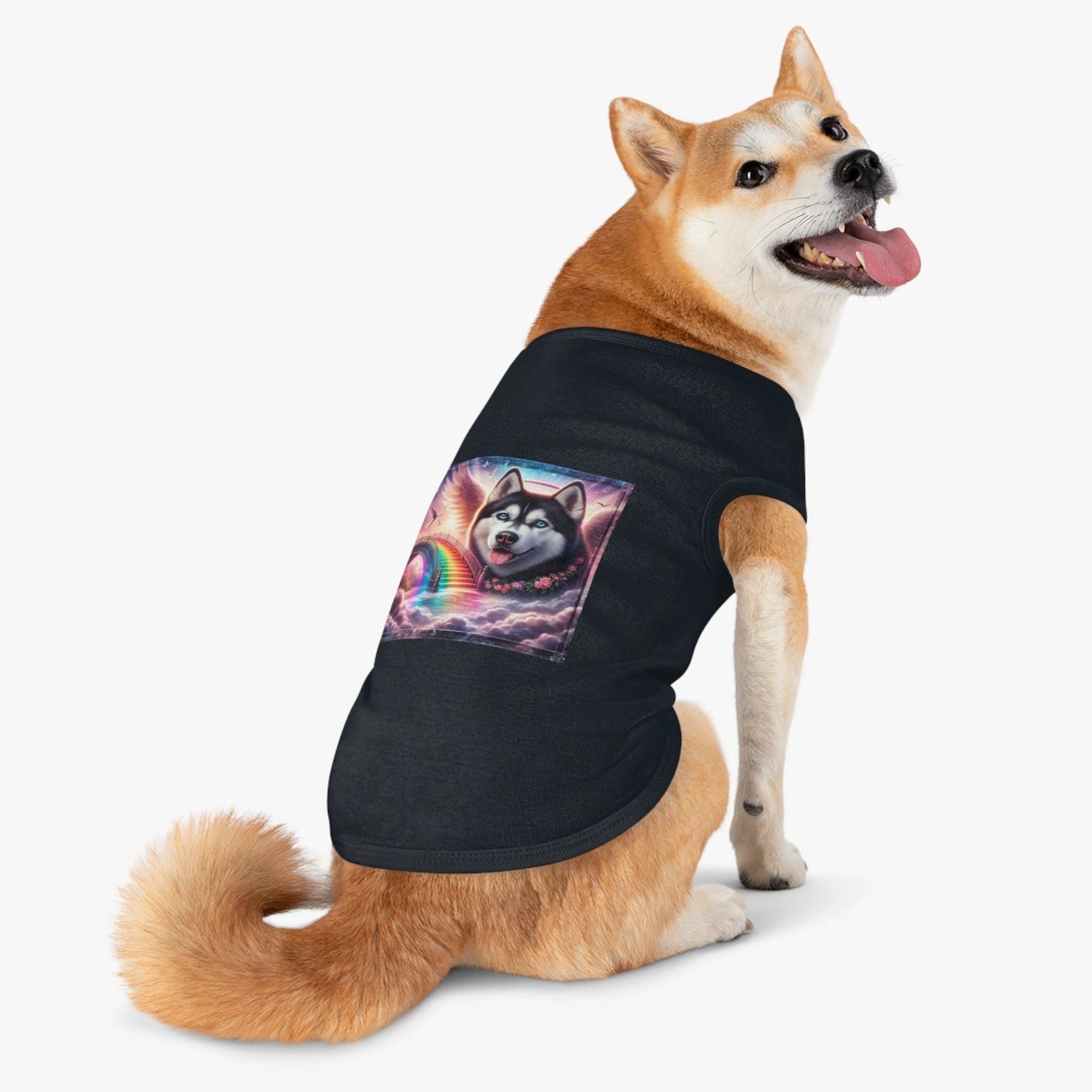Pet Tank Top Husky pretty rainbow by Printify