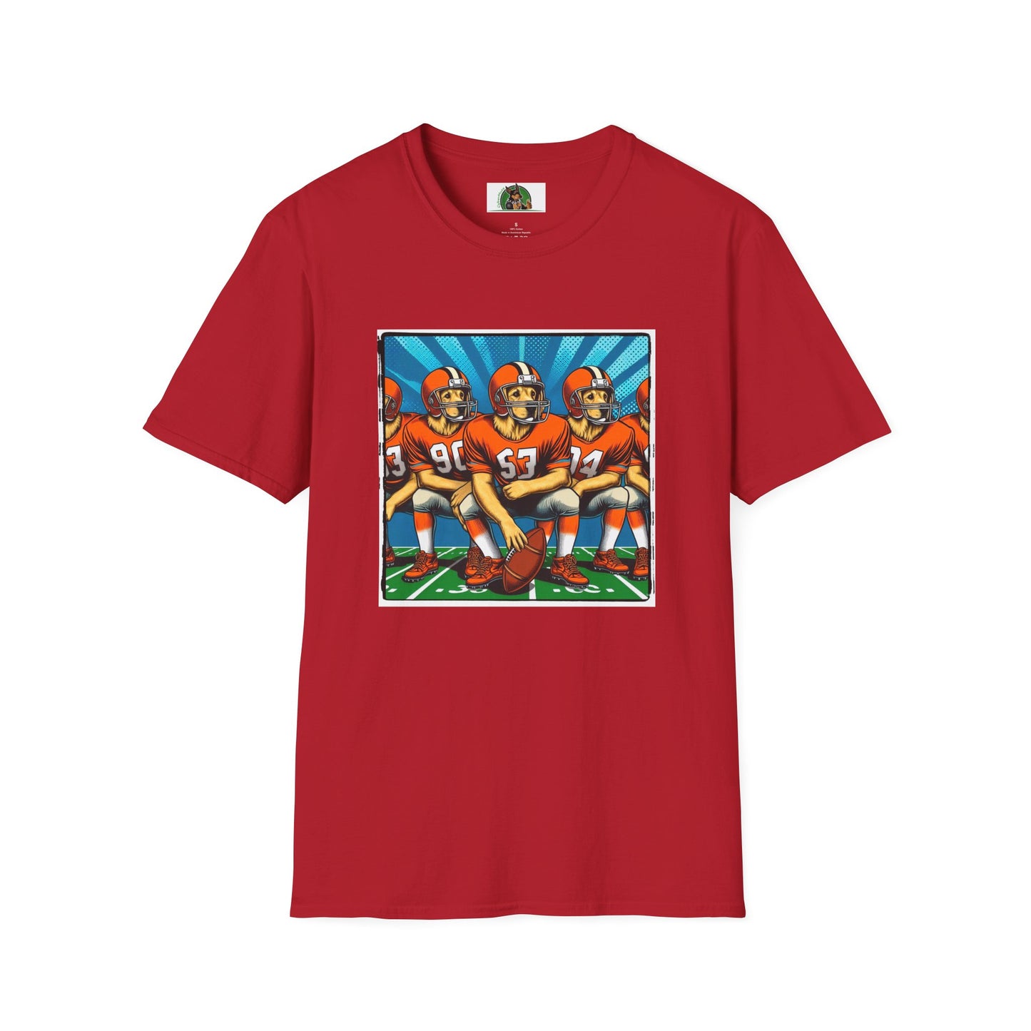Golden Retriever football sports team shirt T-Shirt Printify S Cherry Red