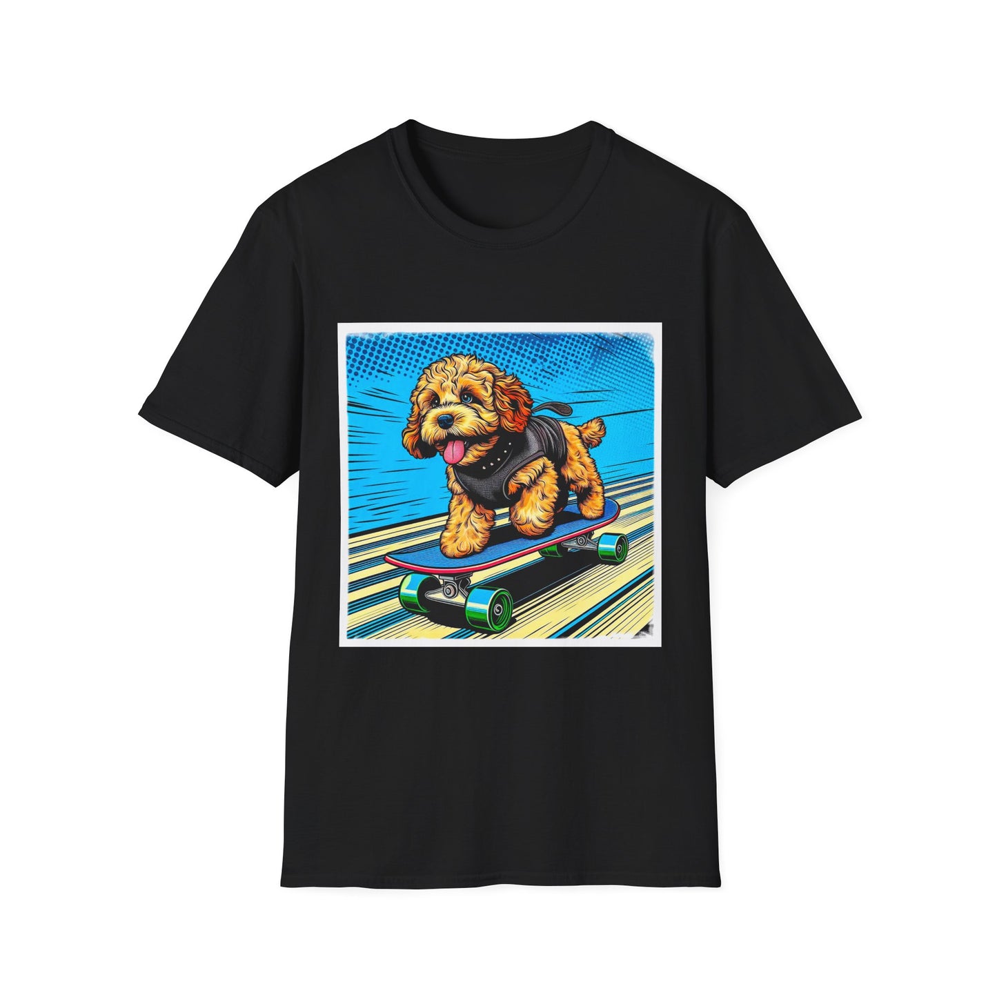 CockerPoo flying high t shirt T-Shirt Printify XS Black