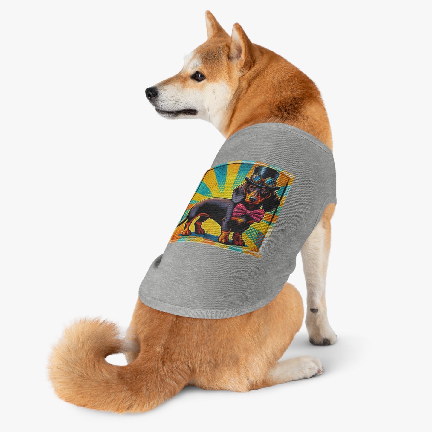 Pet Tank Top Dachshund colorful steampunk t shirt Pets Printify