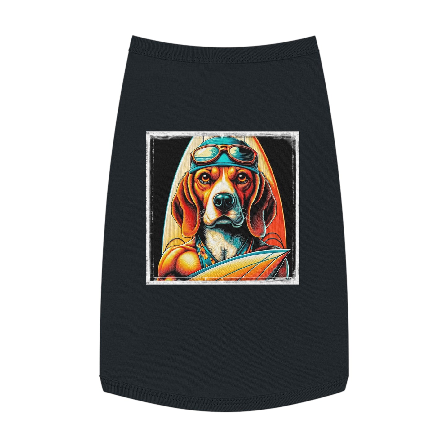 Pet Tank Top Beagle Surfer Pets Printify L Black