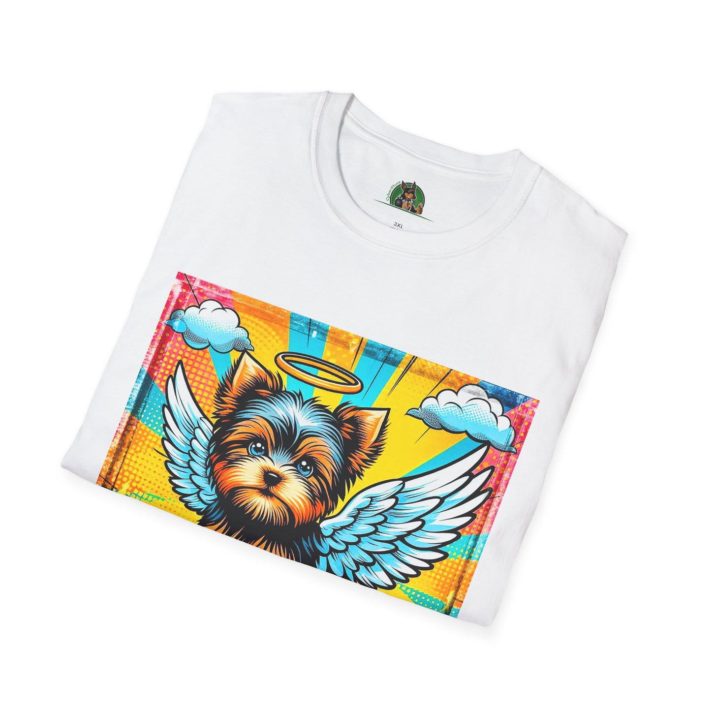 Yorkie pop art clouds shirt T-Shirt Printify