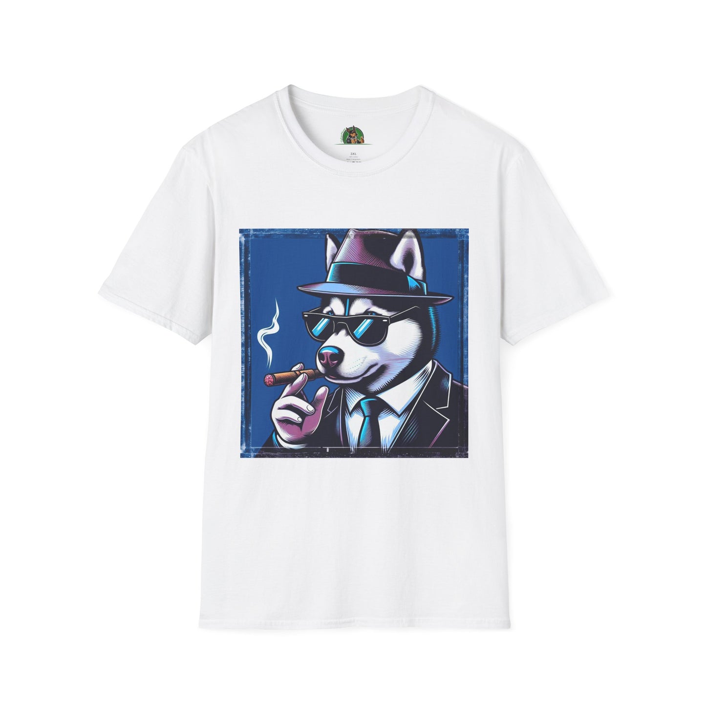 Husky smoking guy T-Shirt Printify XS White