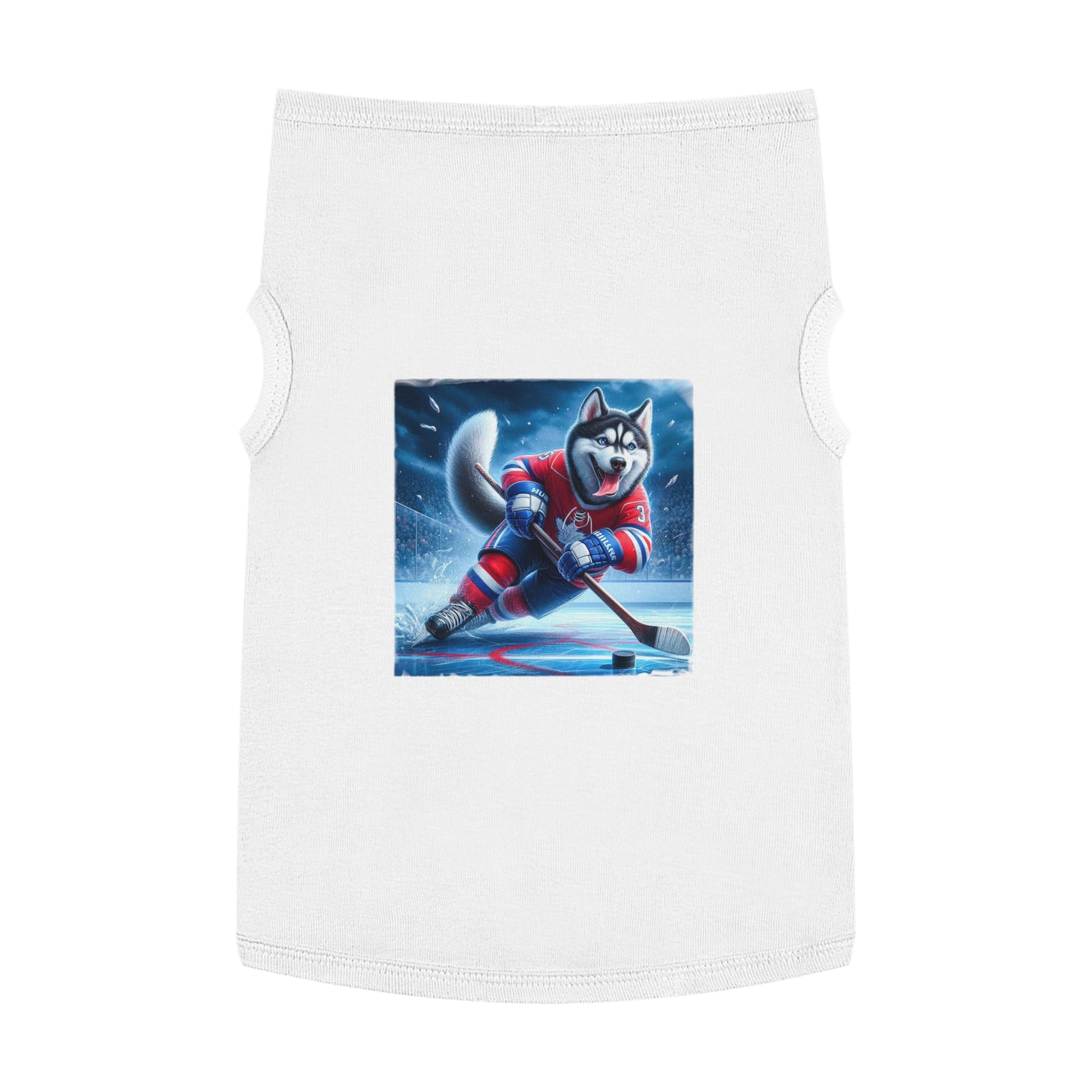 Pet Tank Top Husky hockey Pets Printify XL White