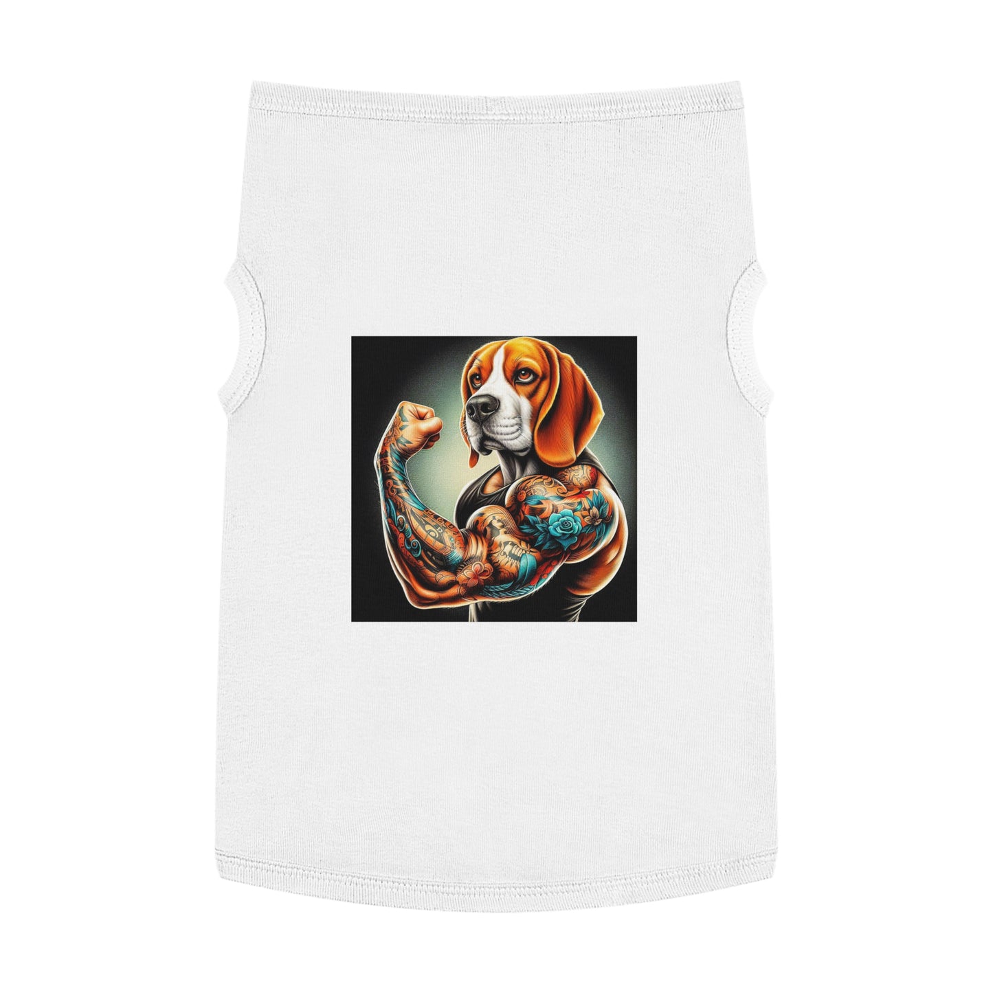Pet Tank Top Beagle Muscle Dog Pets Printify XL White