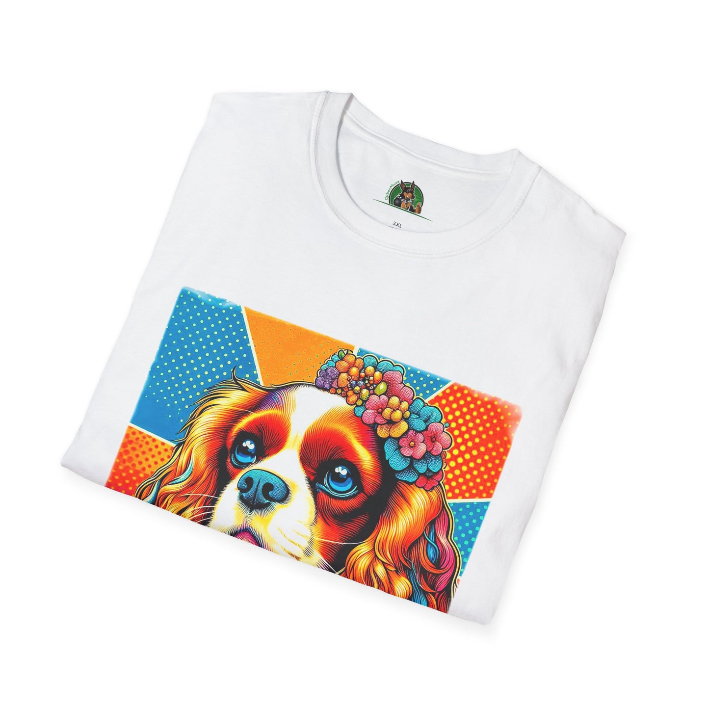 Cavalier King Charles Spaniel Female Pop Art Dog TShirt T-Shirt Printify