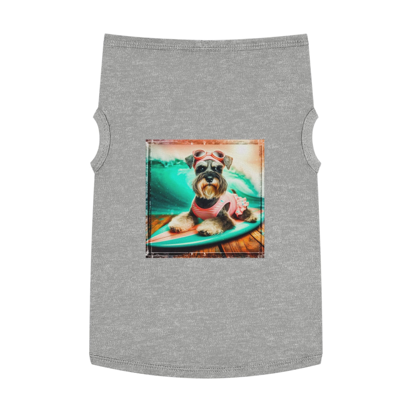 Pet Tank Top Miniature Schnauzer princess surfer Pets Printify XL Heather