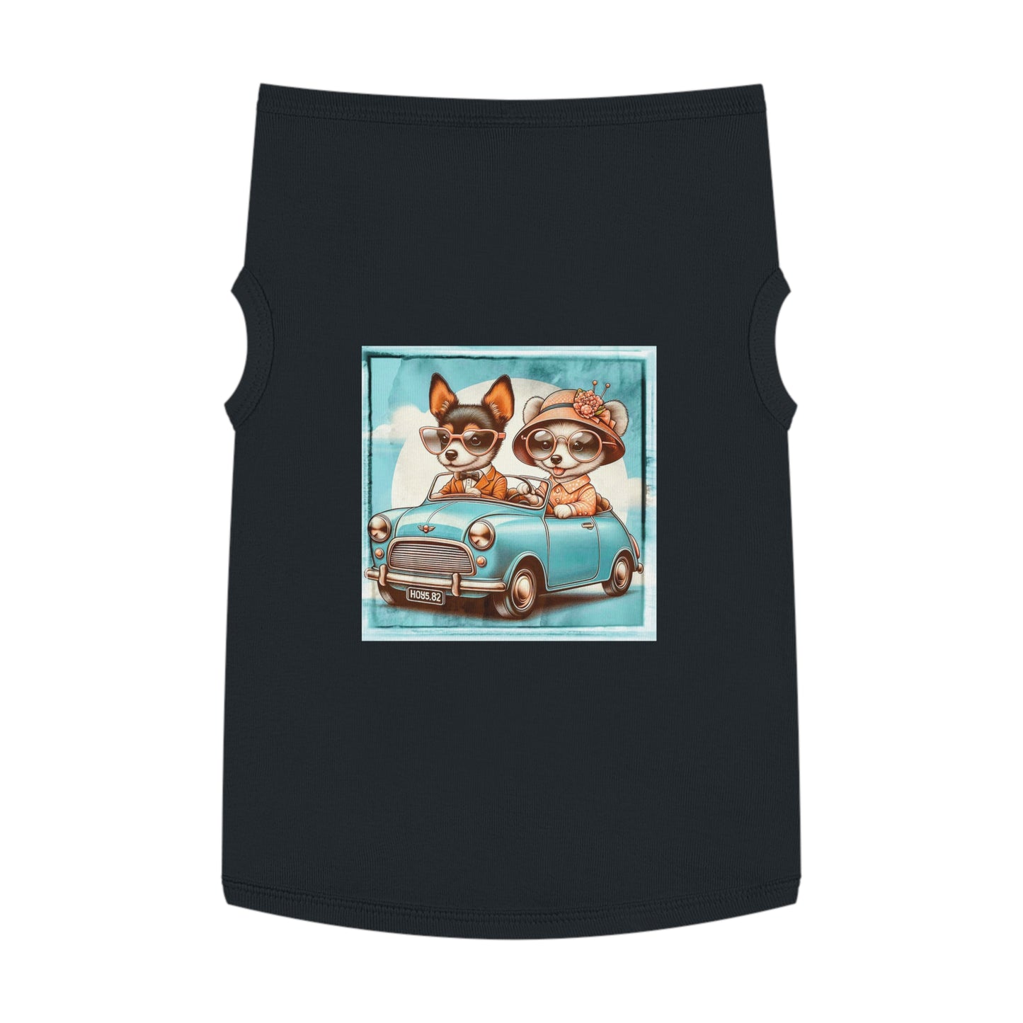 Wacky Pet Tank Top Rat Terrier couple driving Pets Printify XL Black