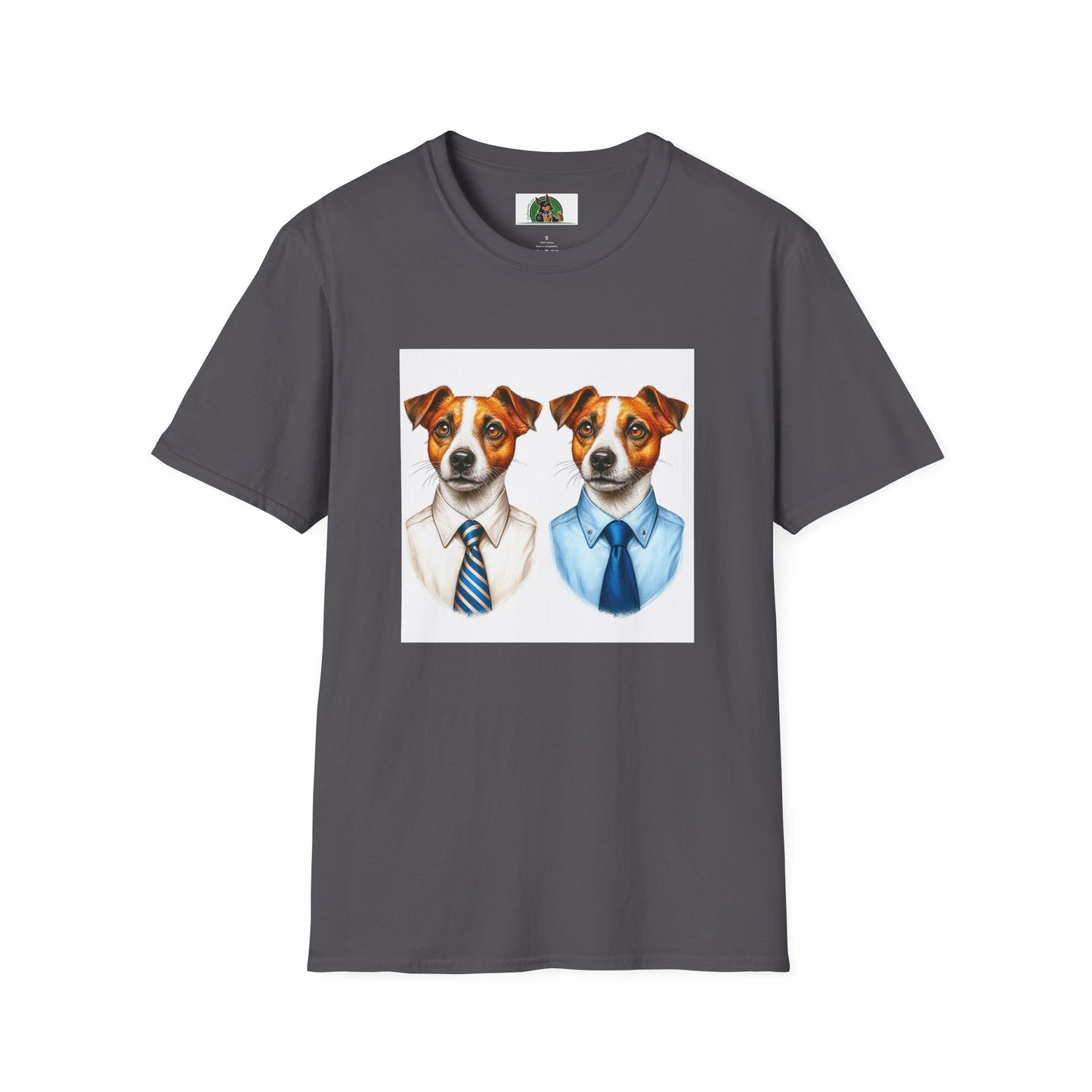 Jack Russell Business Buddies T-Shirt Printify S Charcoal