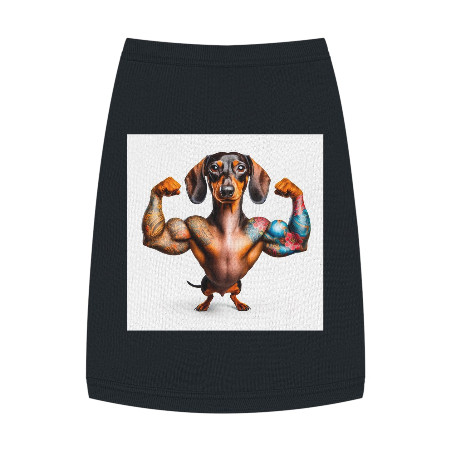 Pet Tank Top Dachshund muscle man t shirt Pets Printify M Black