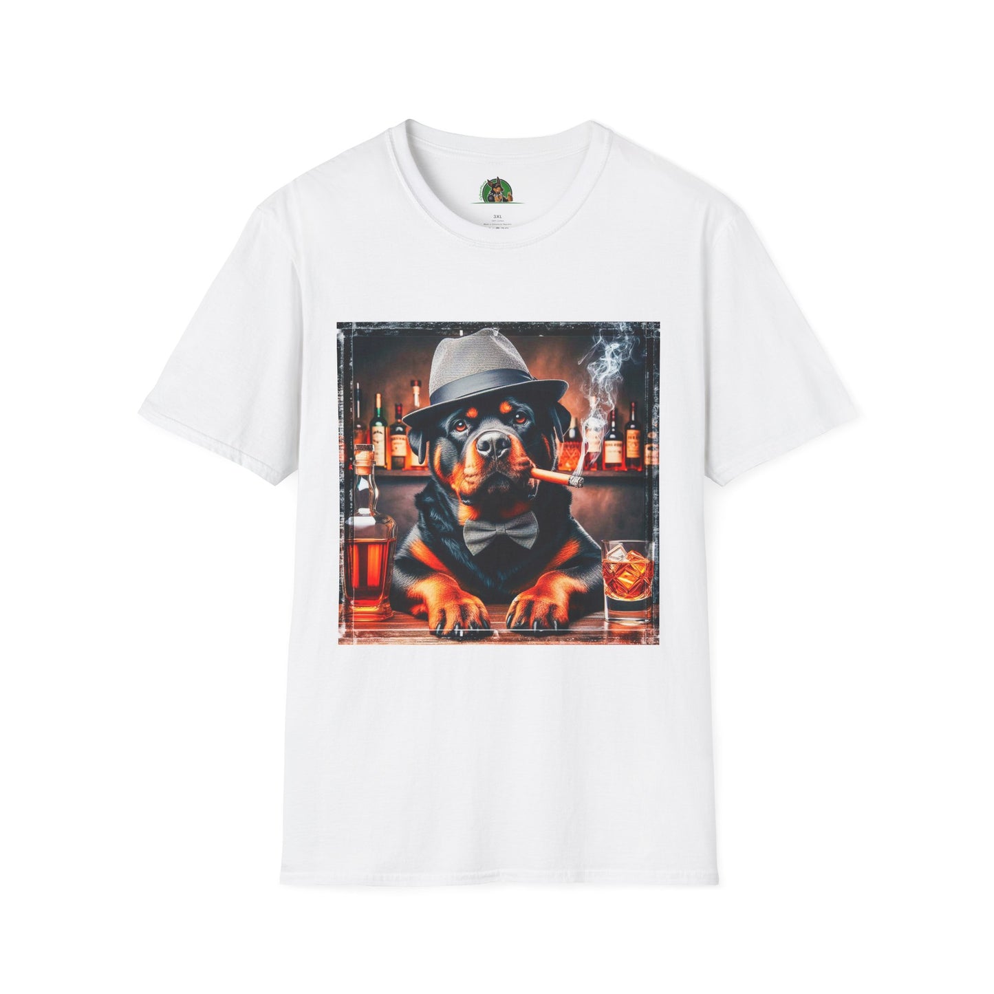 Rottweiler smoking a cigar shirt T-Shirt Printify XS White