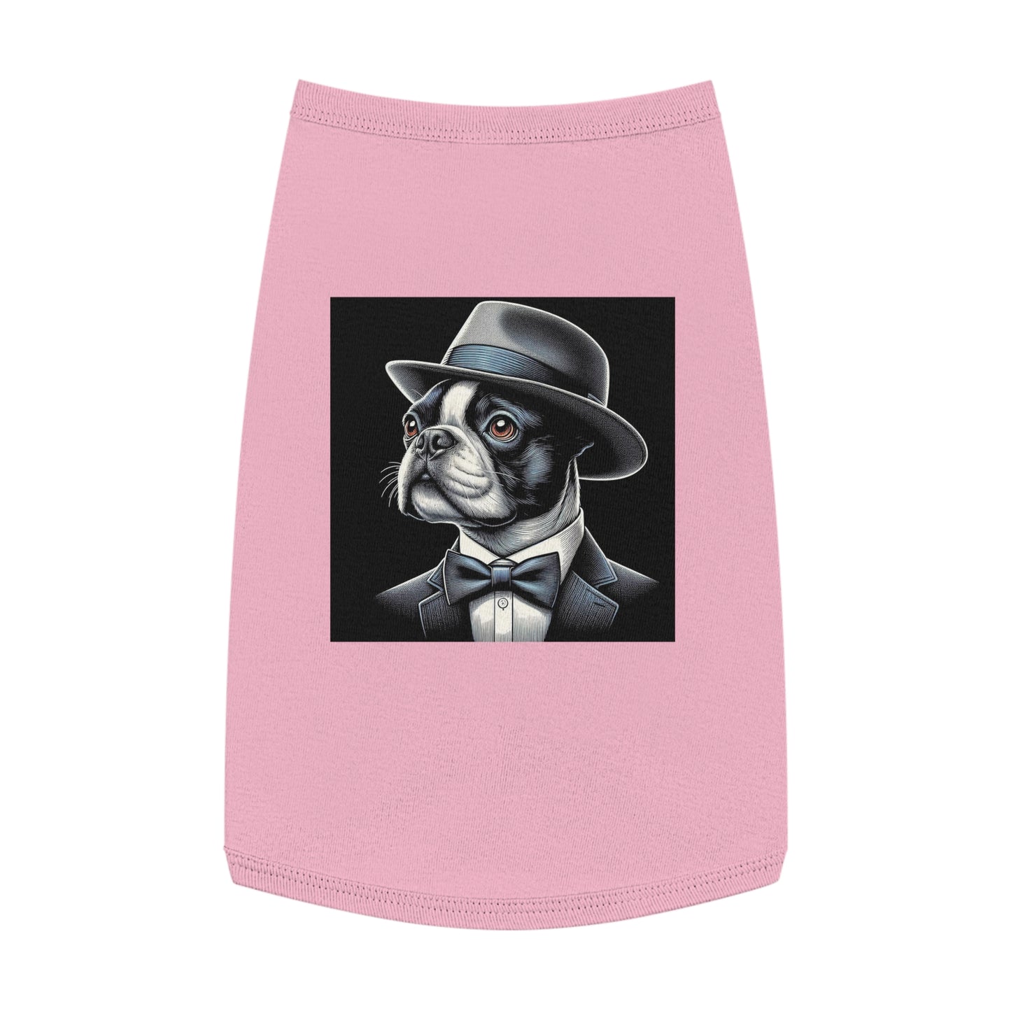 Dog Tank Top Boston Terrier Dog In Top Hat Pets Printify L Pink