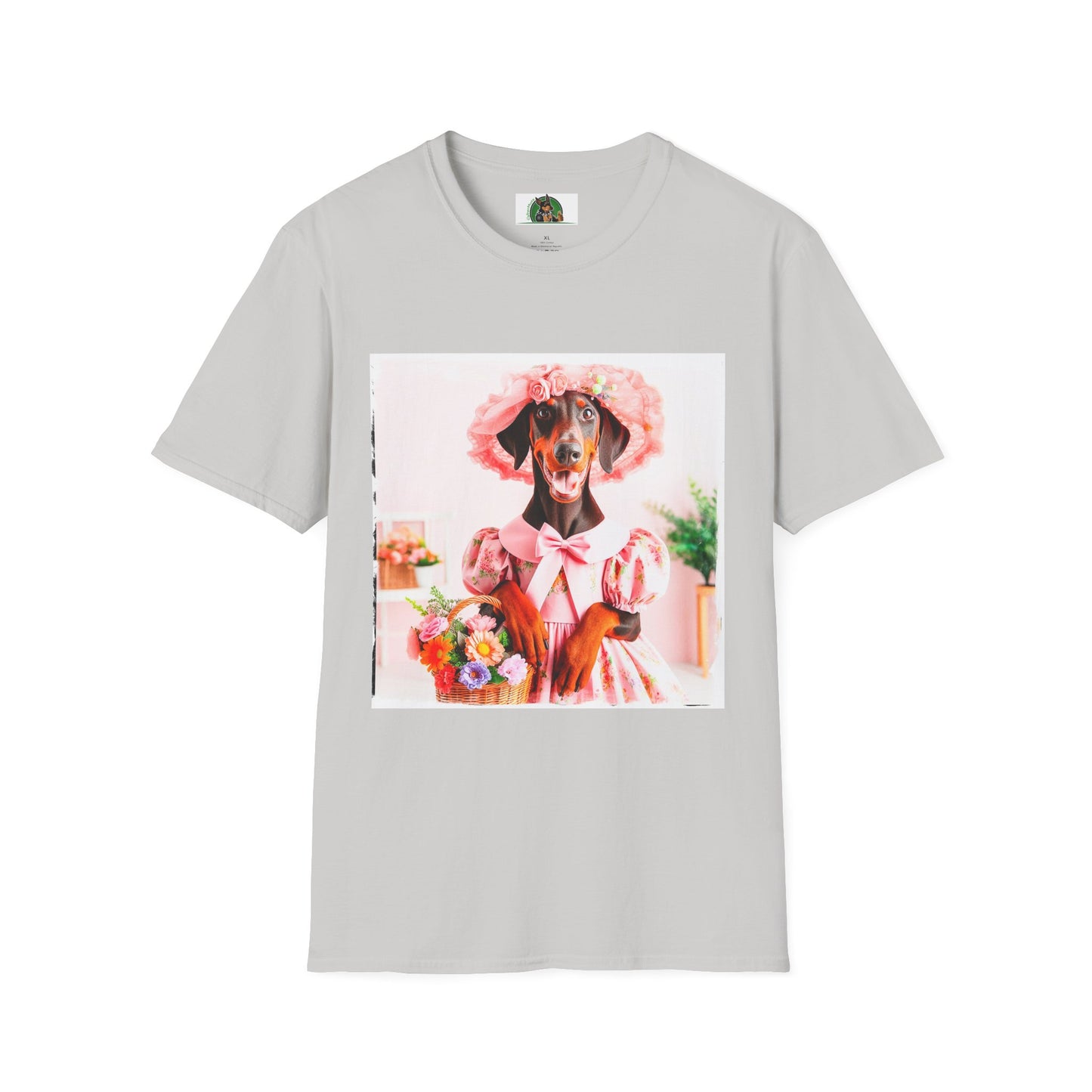 Doberman easter t shirt T-Shirt Printify S Ice Grey