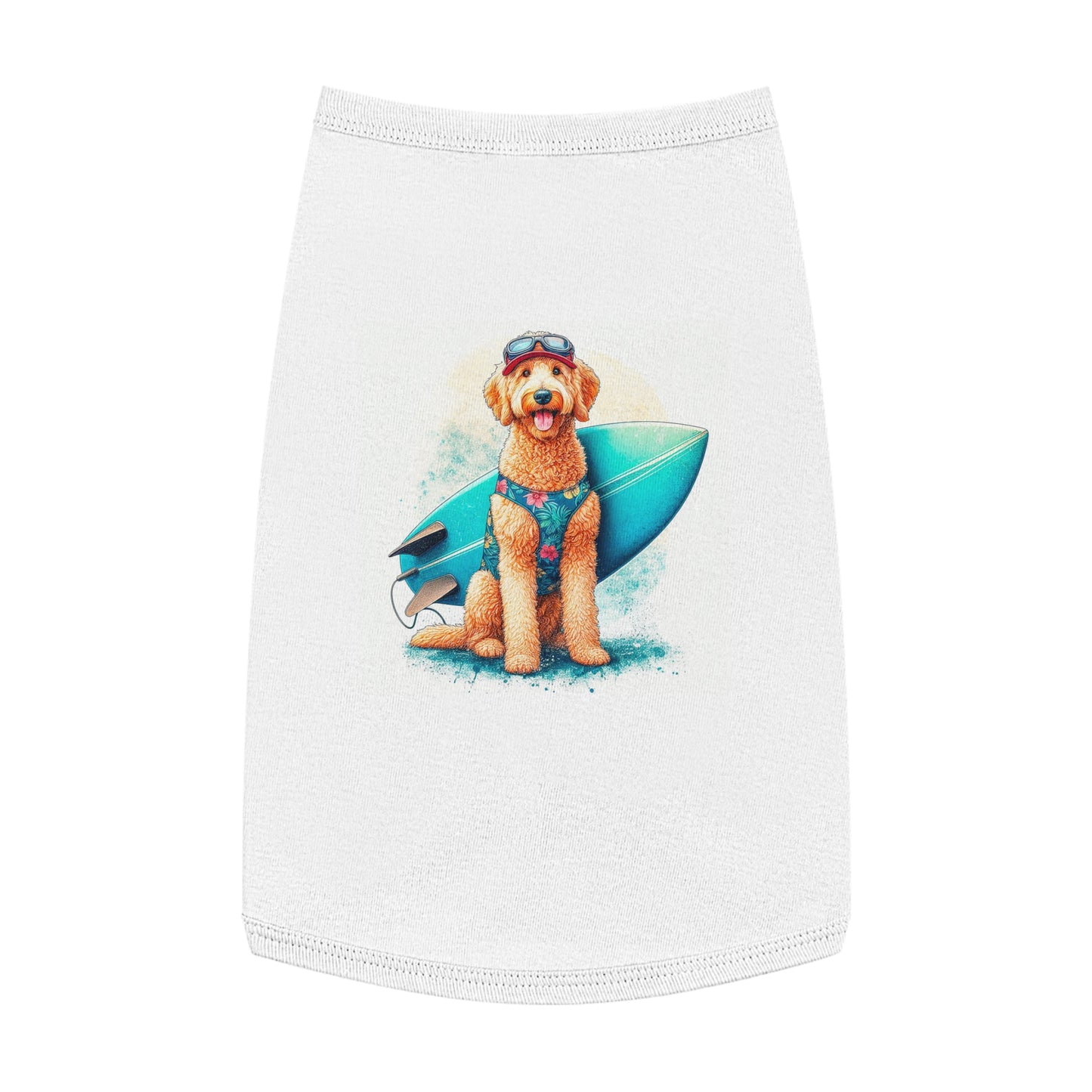 Pet Tank Golden Doodle beach fun t shirt Pets Printify L White