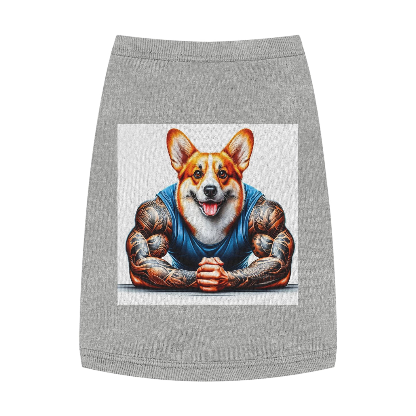 Pet Tank Top Pembroke Welsh Corgi arm day Pets Printify M Heather