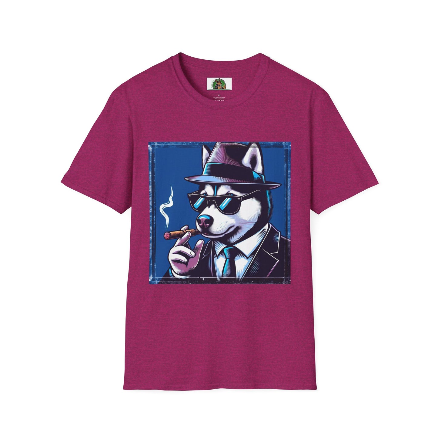 Husky smoking guy T-Shirt Printify S Antique Heliconia