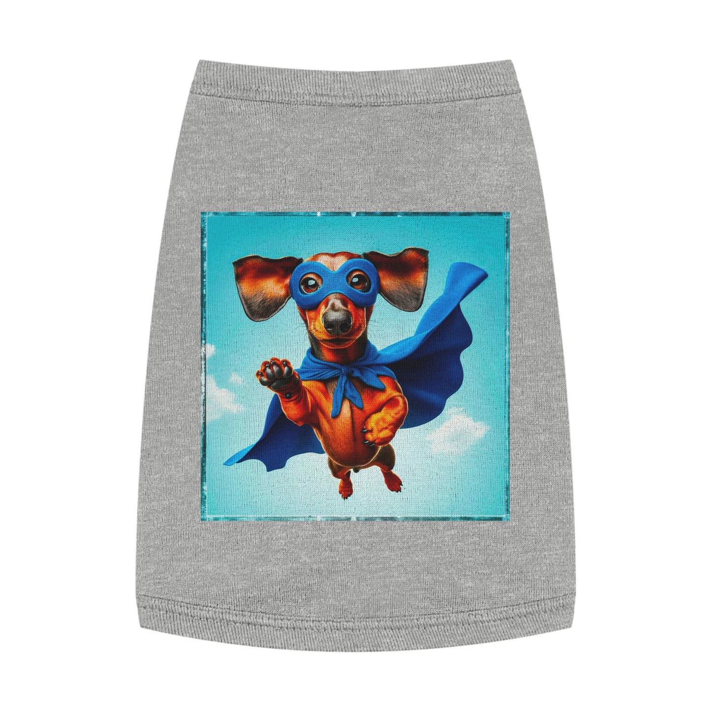 Pet Tank Top Dachshund flying high t shirt Pets Printify M Heather