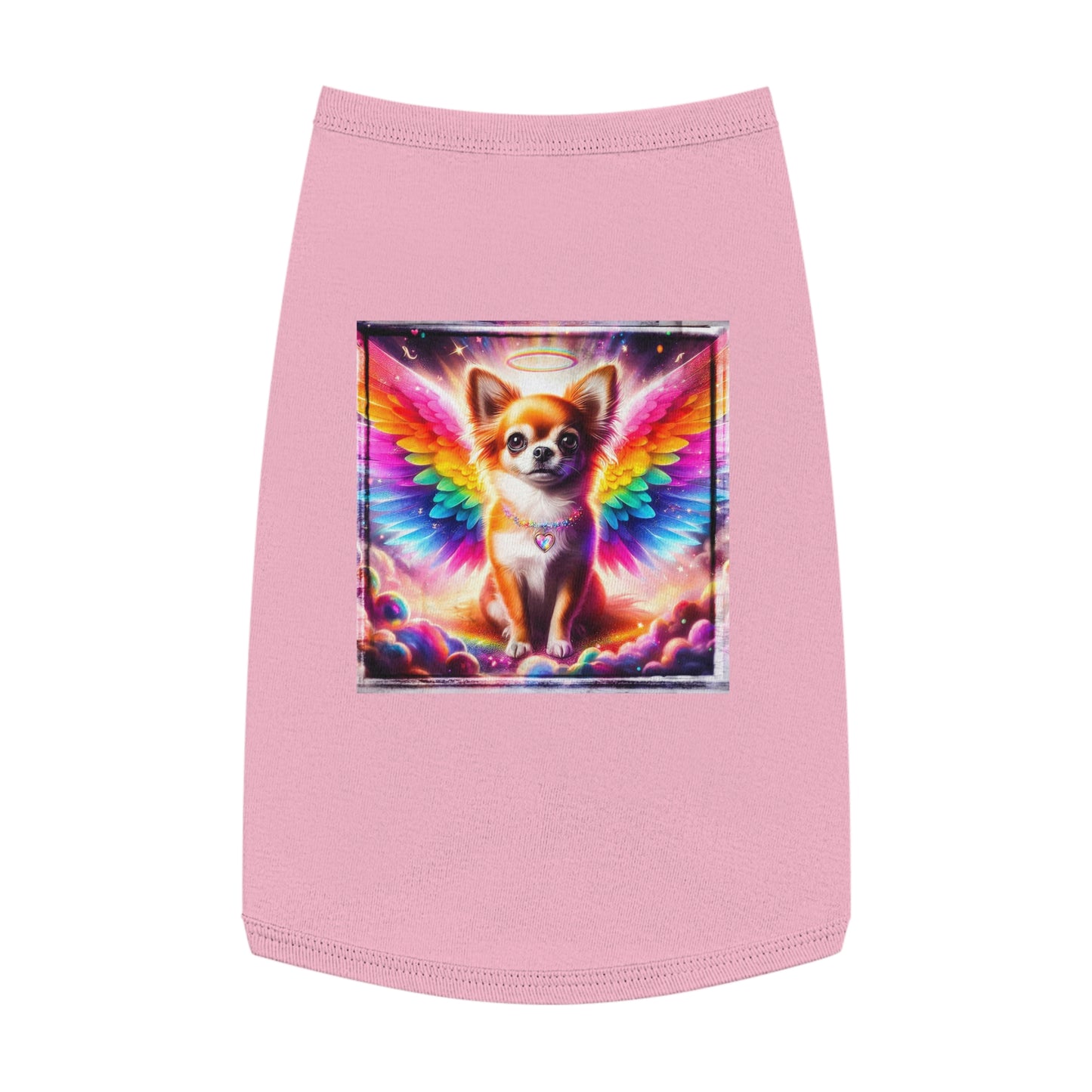 Pet Tank Top Chihuahua colorful wings t shirt Pets Printify L Pink
