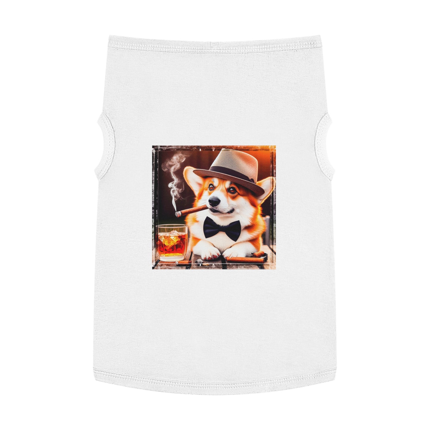 Pembroke Welsh Corgi cigars and whiskey Pets Printify XL White