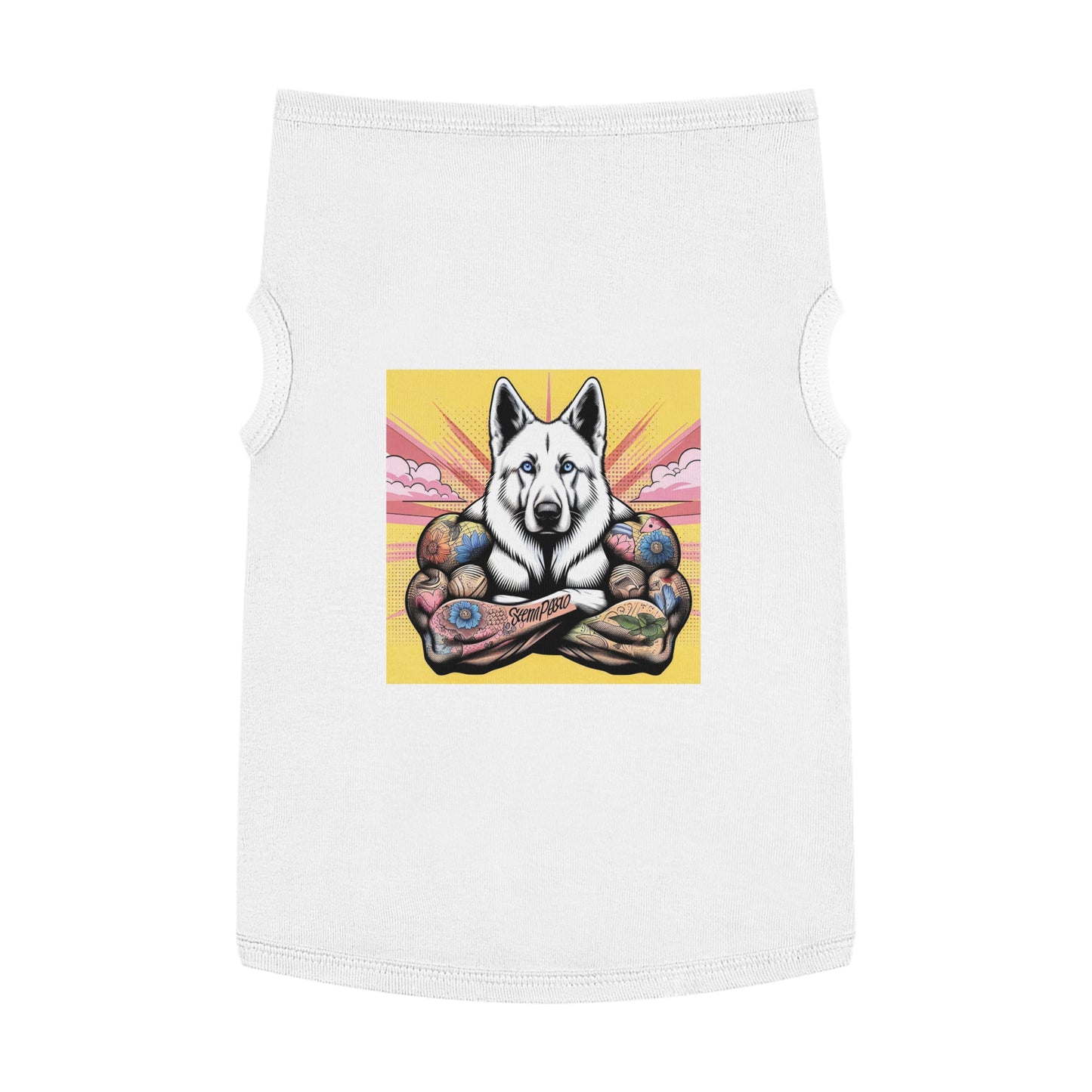 German Shepherd big arms Pets Printify XL White
