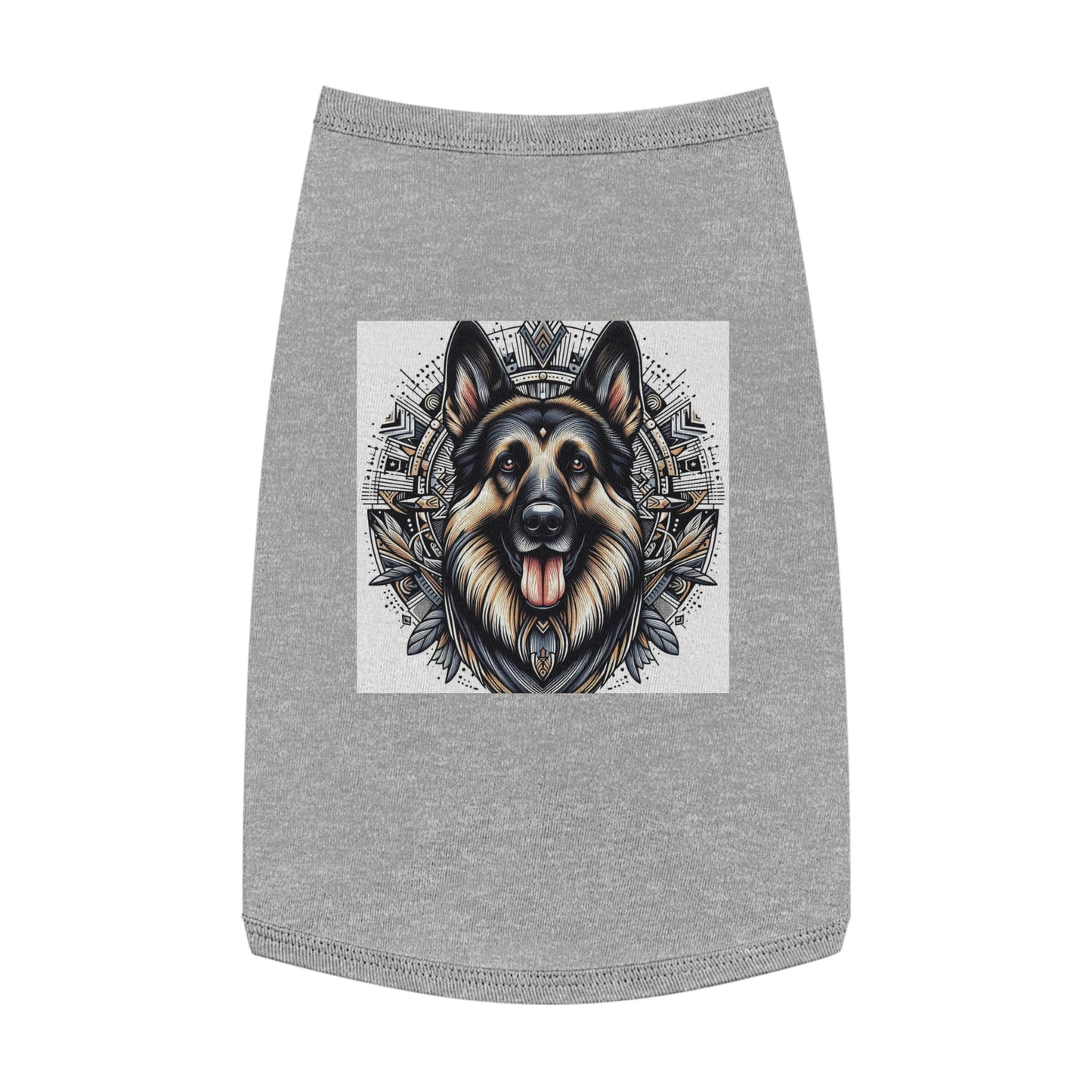 German Shepherd metal leaves shirt Pets Printify L Heather