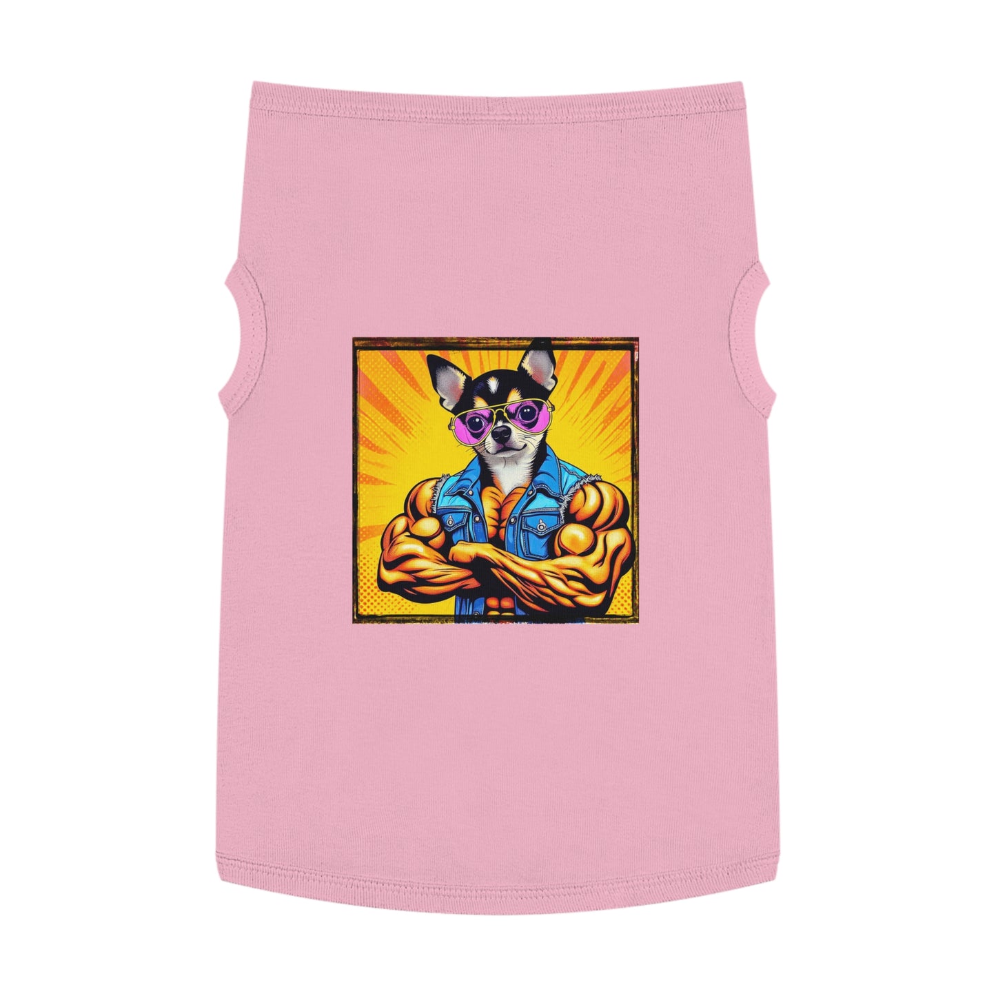 Pet Tank Top Chihuahua golden muscles t shirt Pets Printify XL Pink