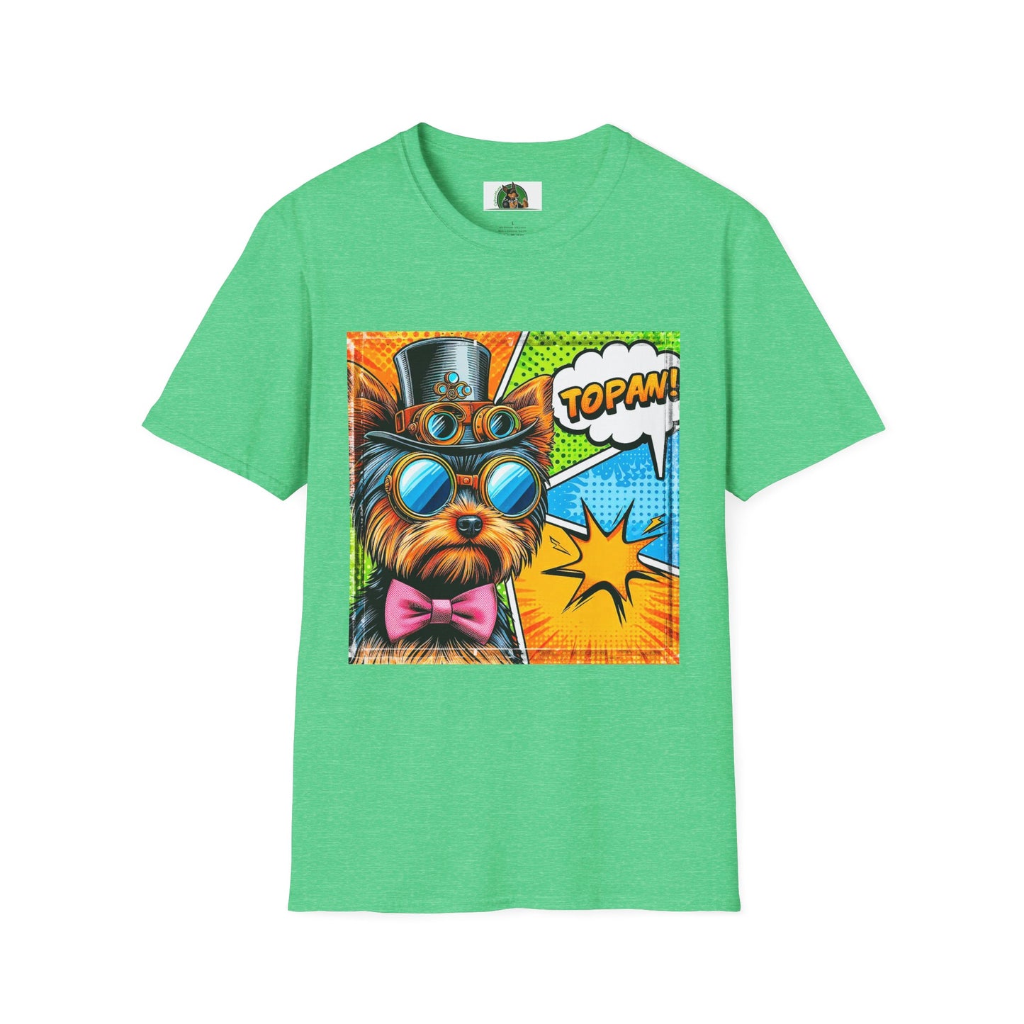 Yorkie pop art shirt T-Shirt Printify S Heather Irish Green