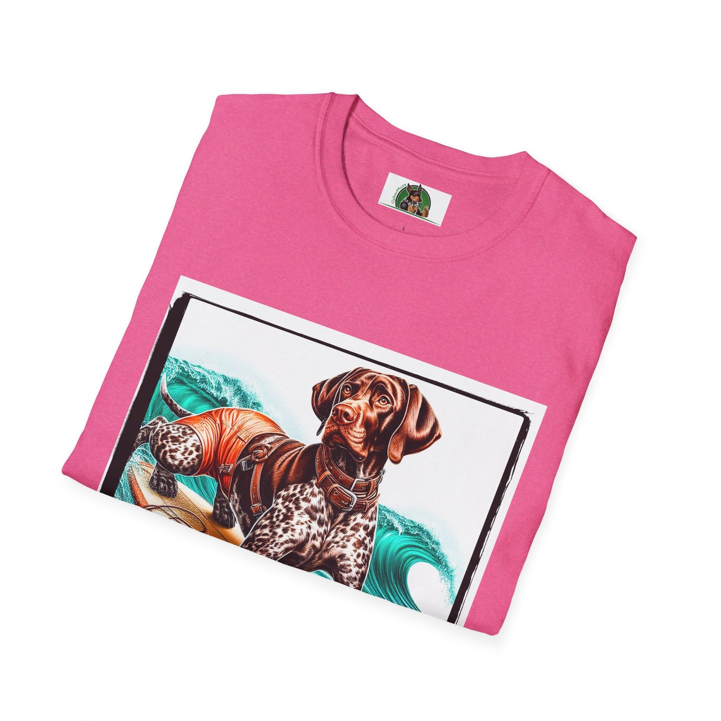 German Shorthaired Pointer surfing fun t shirt