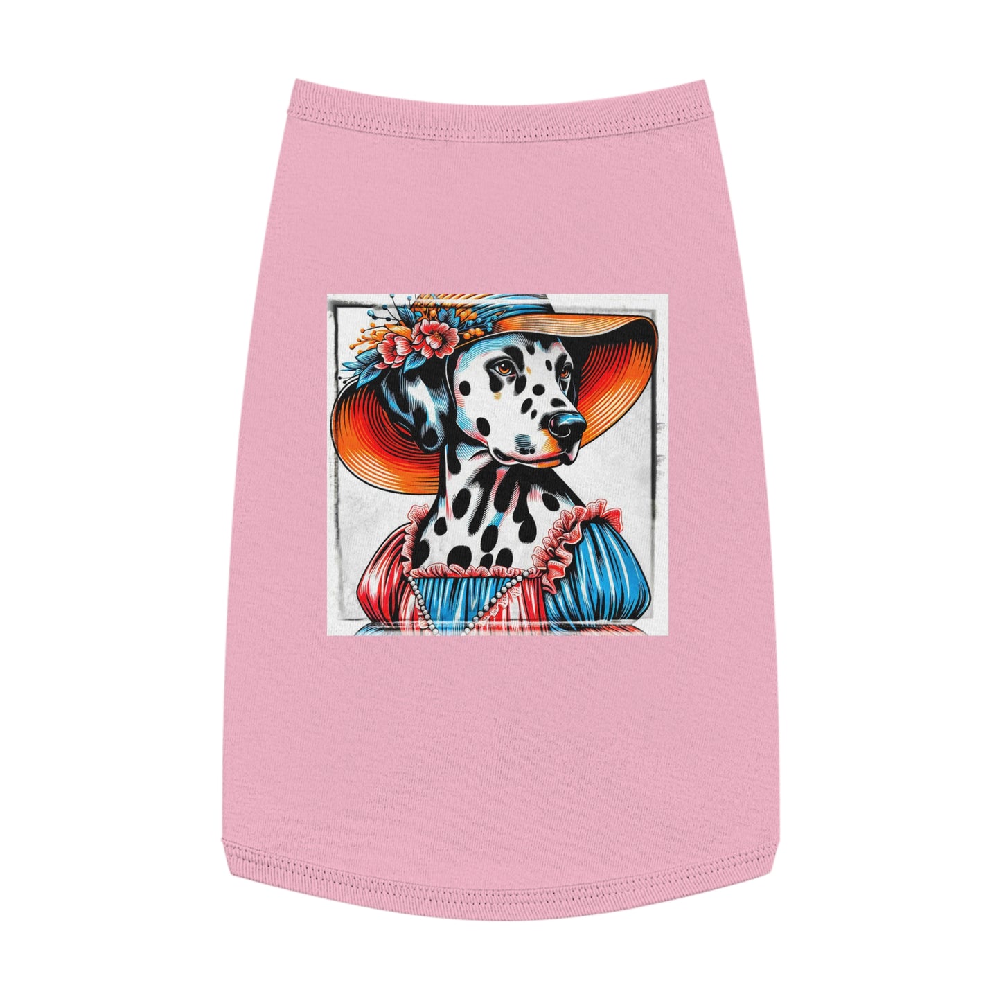 Pet Tank Top Dalmatian dress up t shirt Pets Printify L Pink