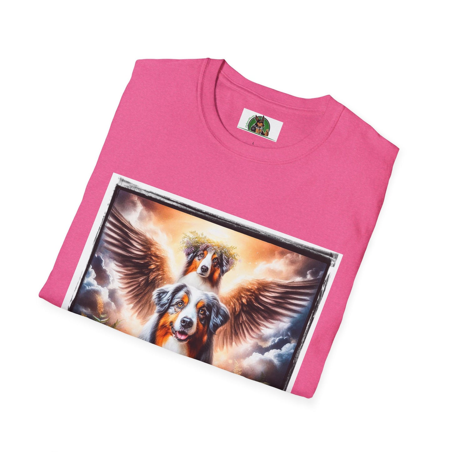 Australian Shepherd Angel Wings And Flowers