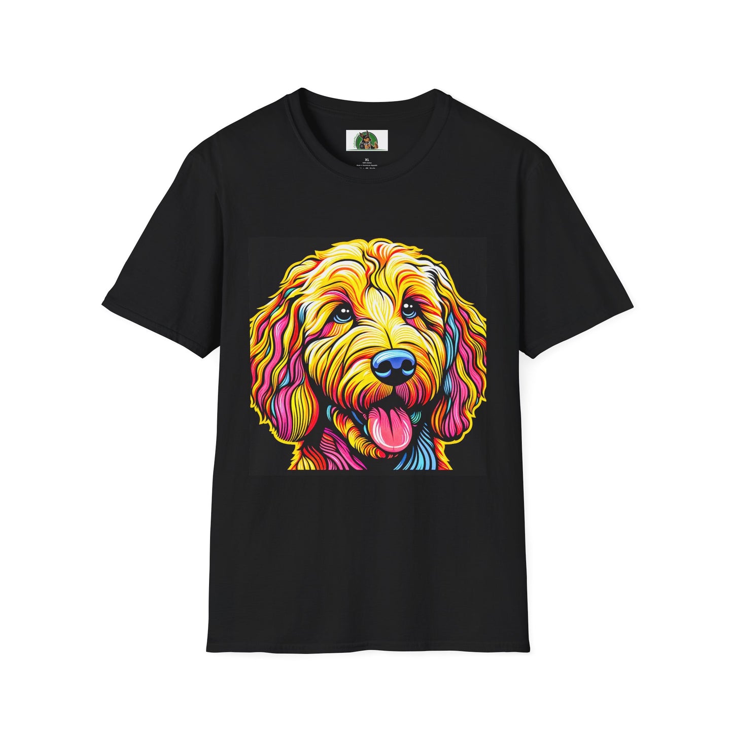 Golden Doodle pretty colors t shirt T-Shirt Printify XS Black
