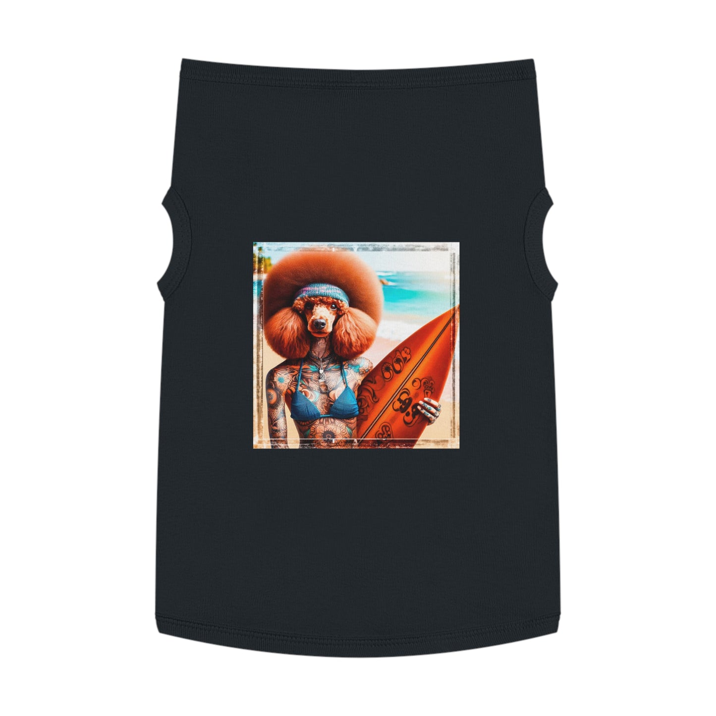Pet Tank Top Poodle beach day shirt Pets Printify XL Black