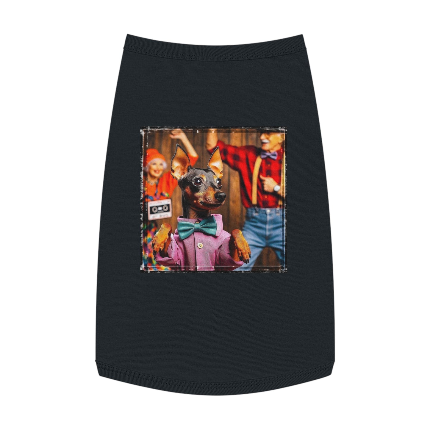 Min Pin Tank Tops party animal Pets Printify L Black