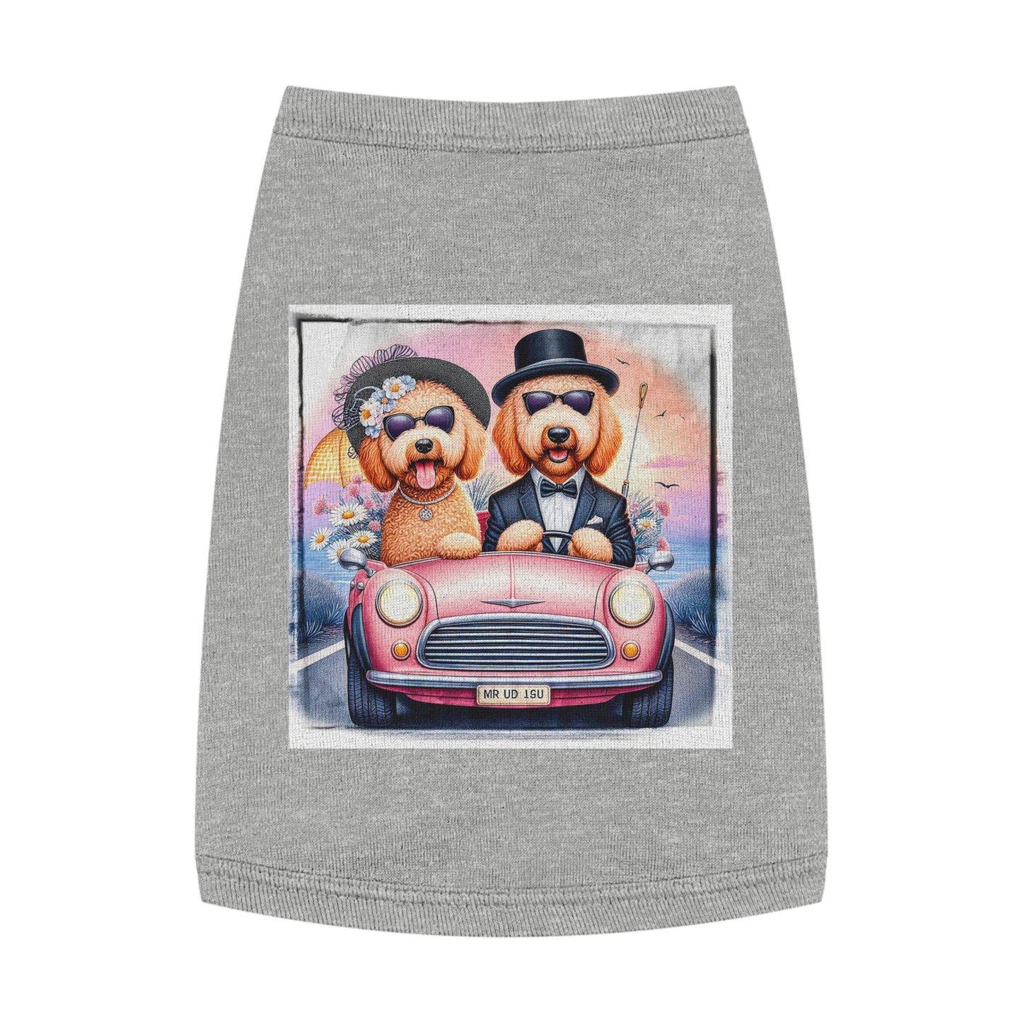 Wacky Pet Tank Golden Doodle wacky couple Pets Printify M Heather