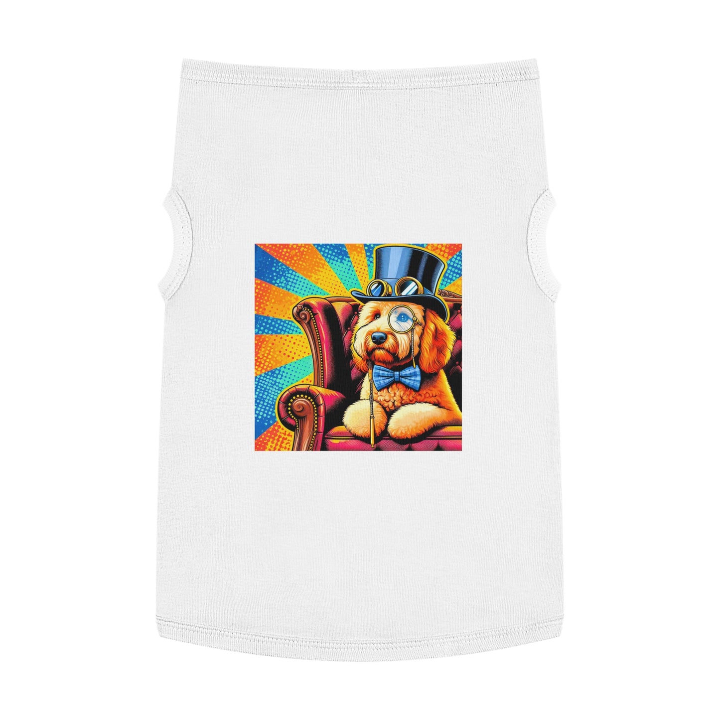 Pet Tank Golden Doodle colorful steampunk shirt Pets Printify XL White