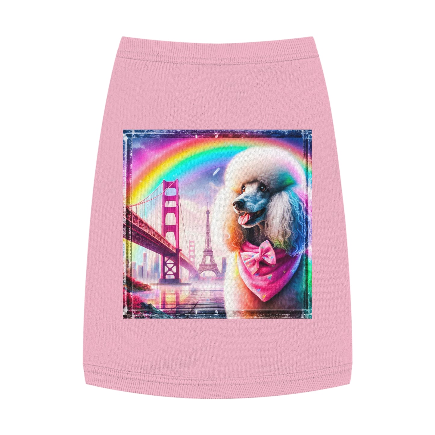 Pet Tank Top Poodle pink bridge shirt Pets Printify M Pink