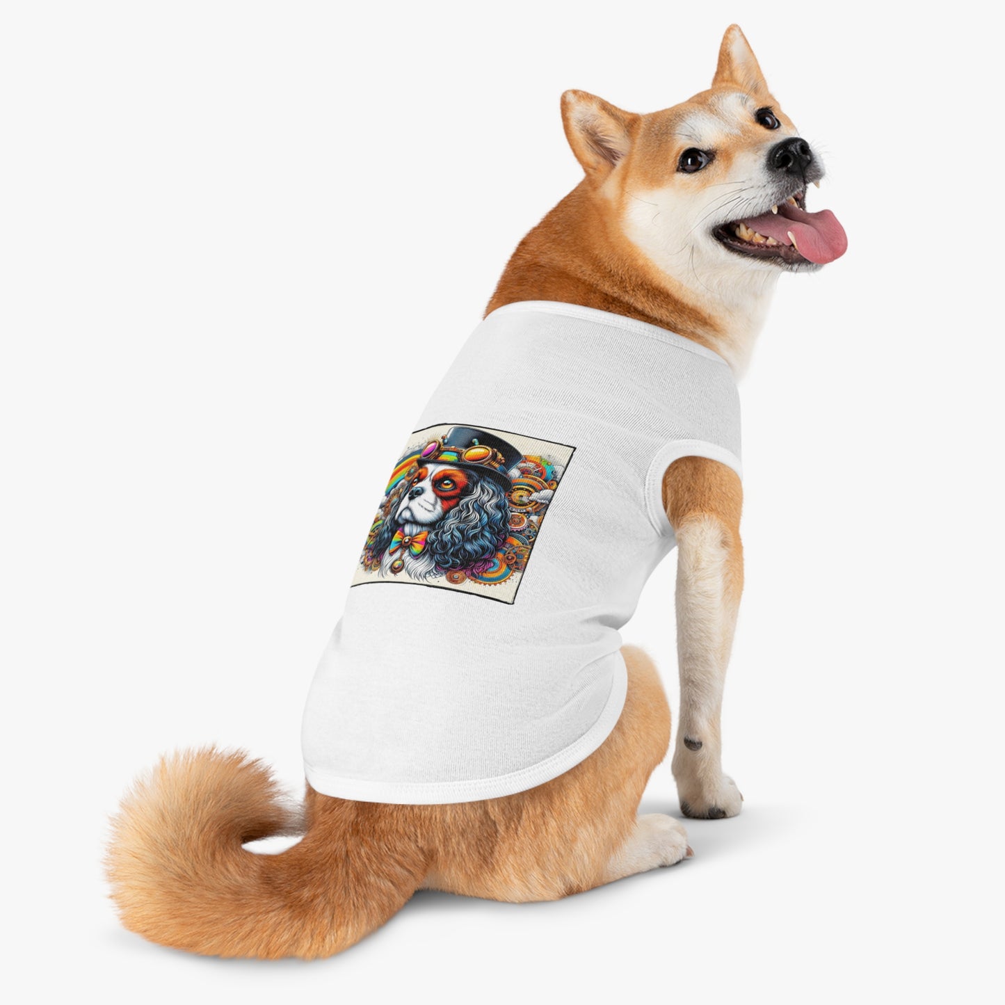 Pet Tank Top Cavalier King Charles Spaniel SteamPunk Colorful T Shirt
