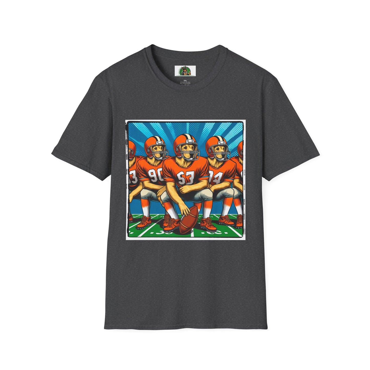 Golden Retriever football sports team shirt T-Shirt Printify XS Dark Heather