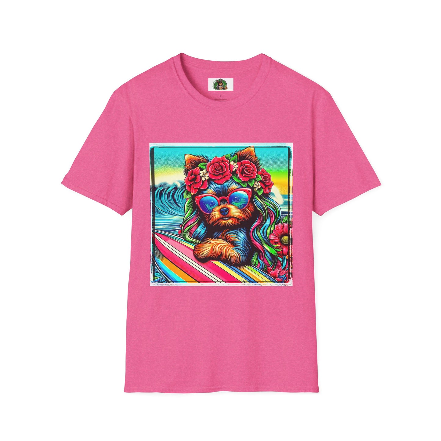 Yorkie flower girl shirt T-Shirt Printify S Heather Heliconia