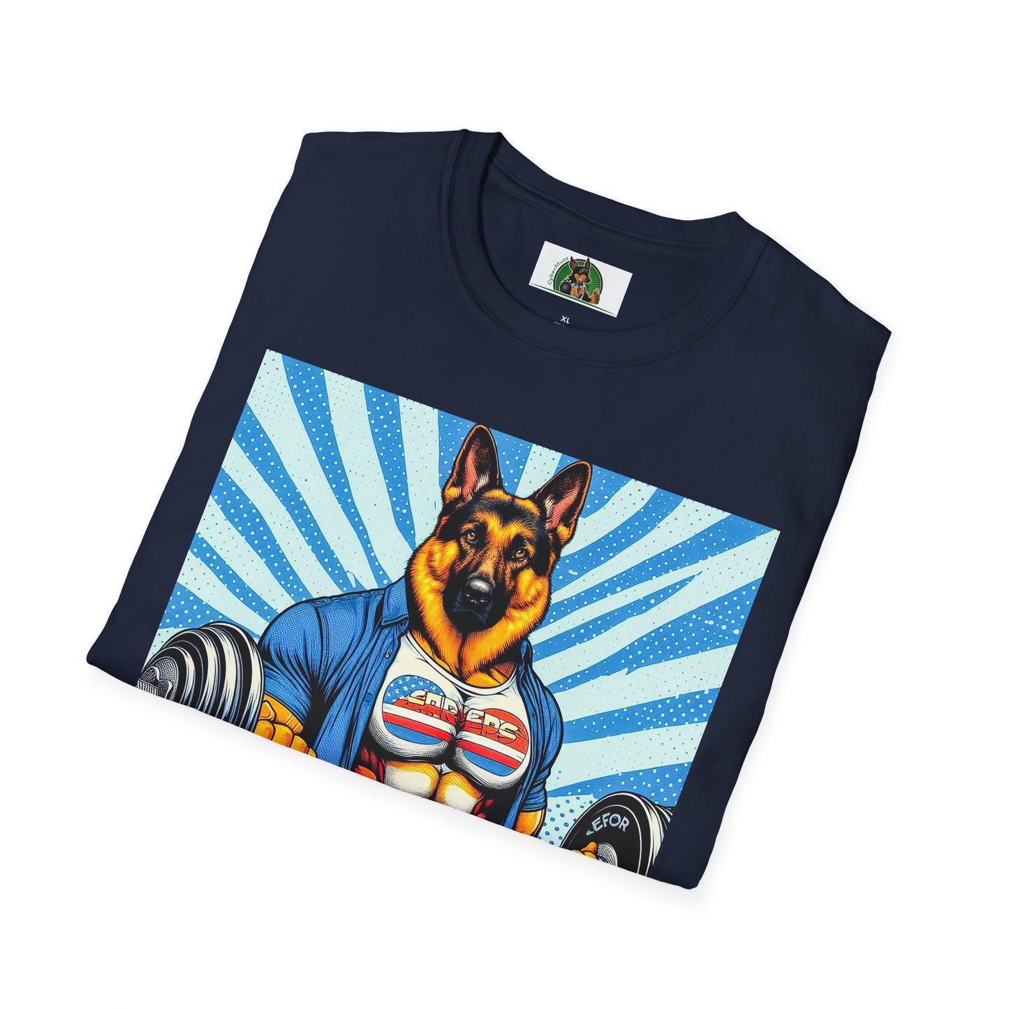 German Shepherd working out shirt T-Shirt Printify