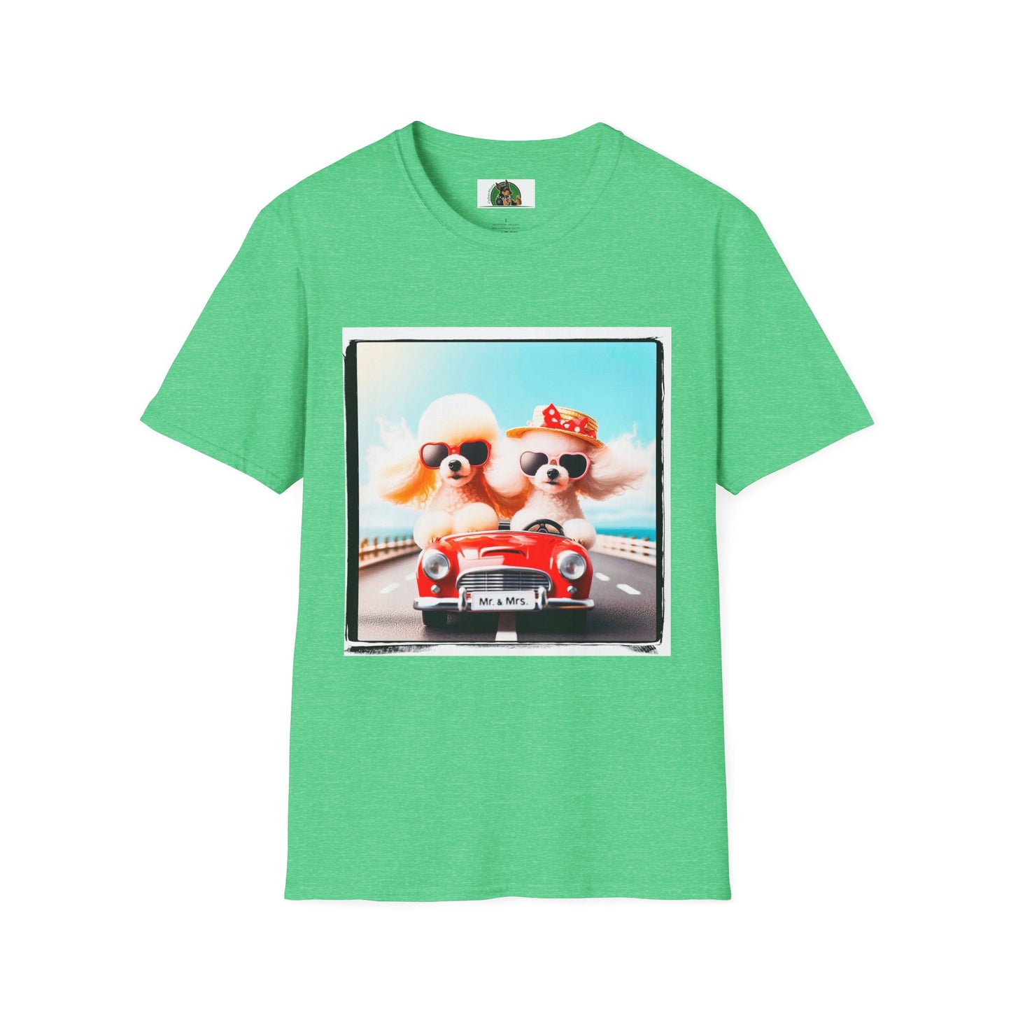 Wacky Poodle driving fun shirt T-Shirt Printify S Heather Irish Green