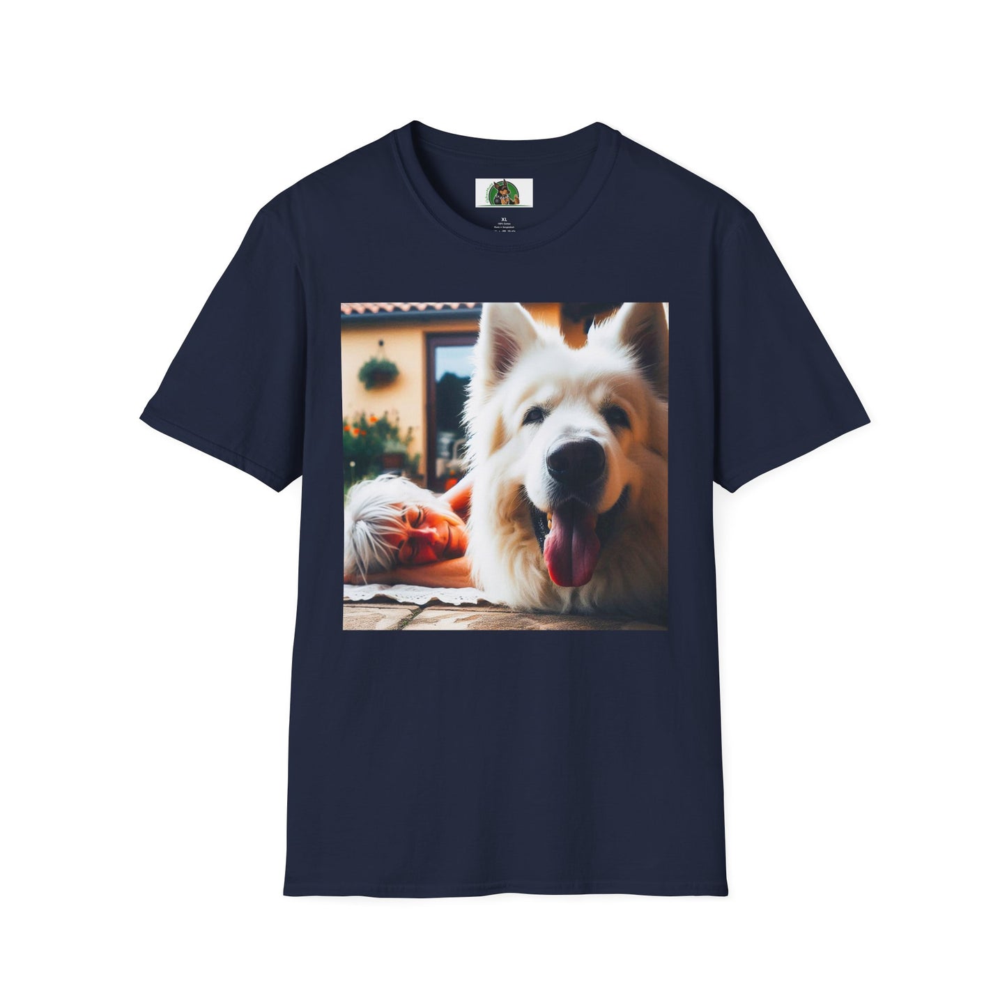 German Shepherd pretty fluffy boy shirt T-Shirt Printify Navy S