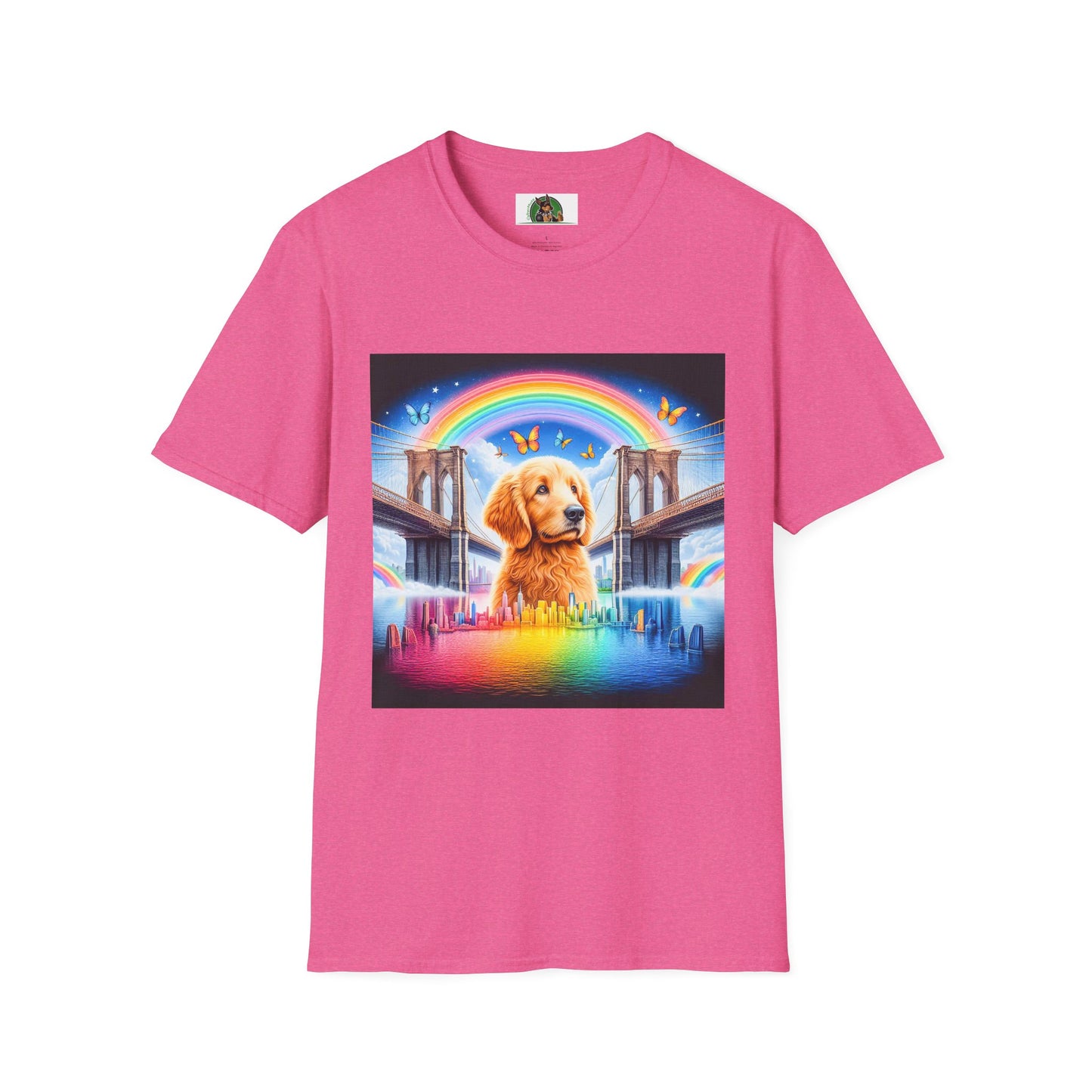 Golden Doodle rainbow shirt T-Shirt Printify S Heather Heliconia